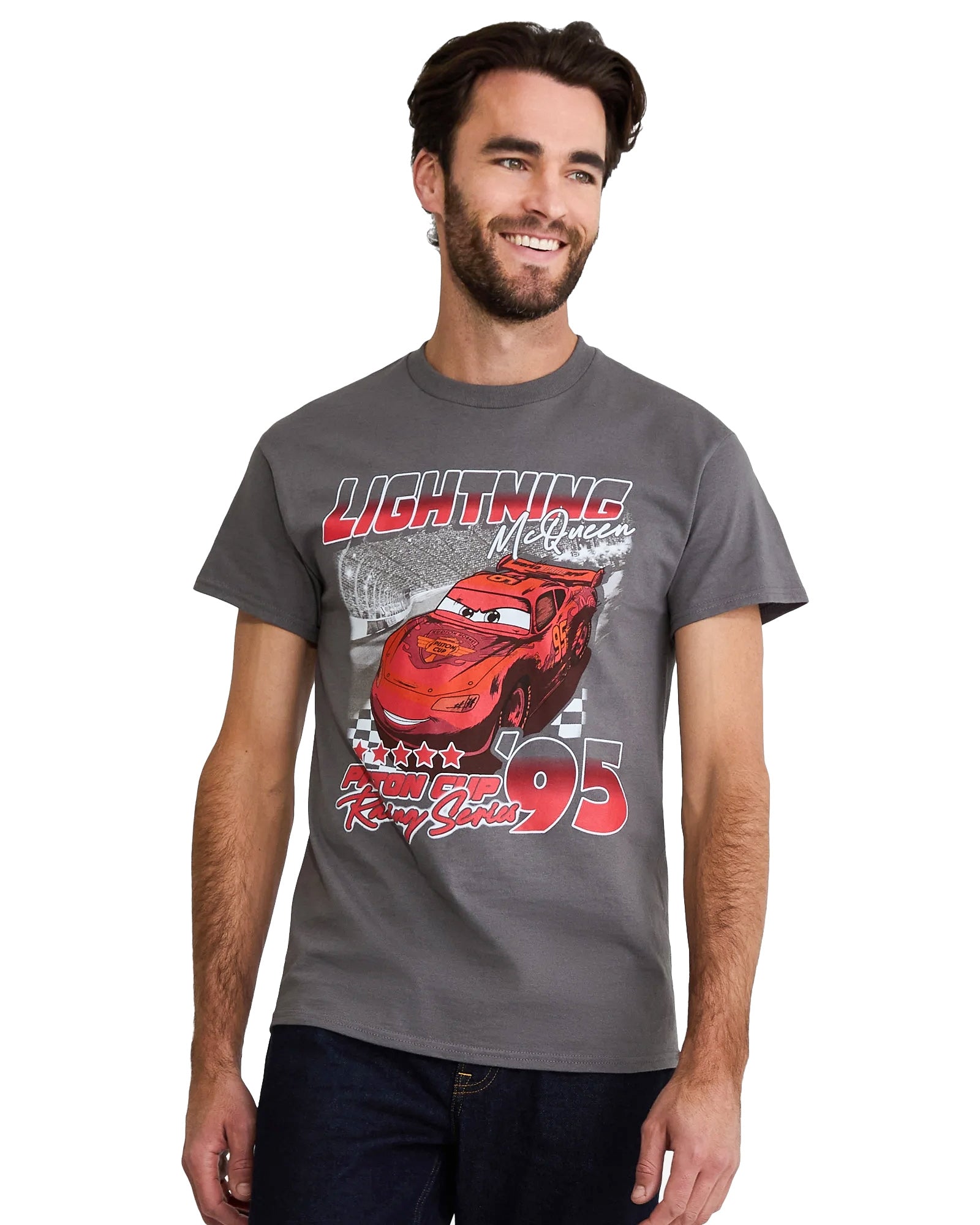 Disney Cars T-Shirt Men's Lightning McQueen Piston Cup Tee