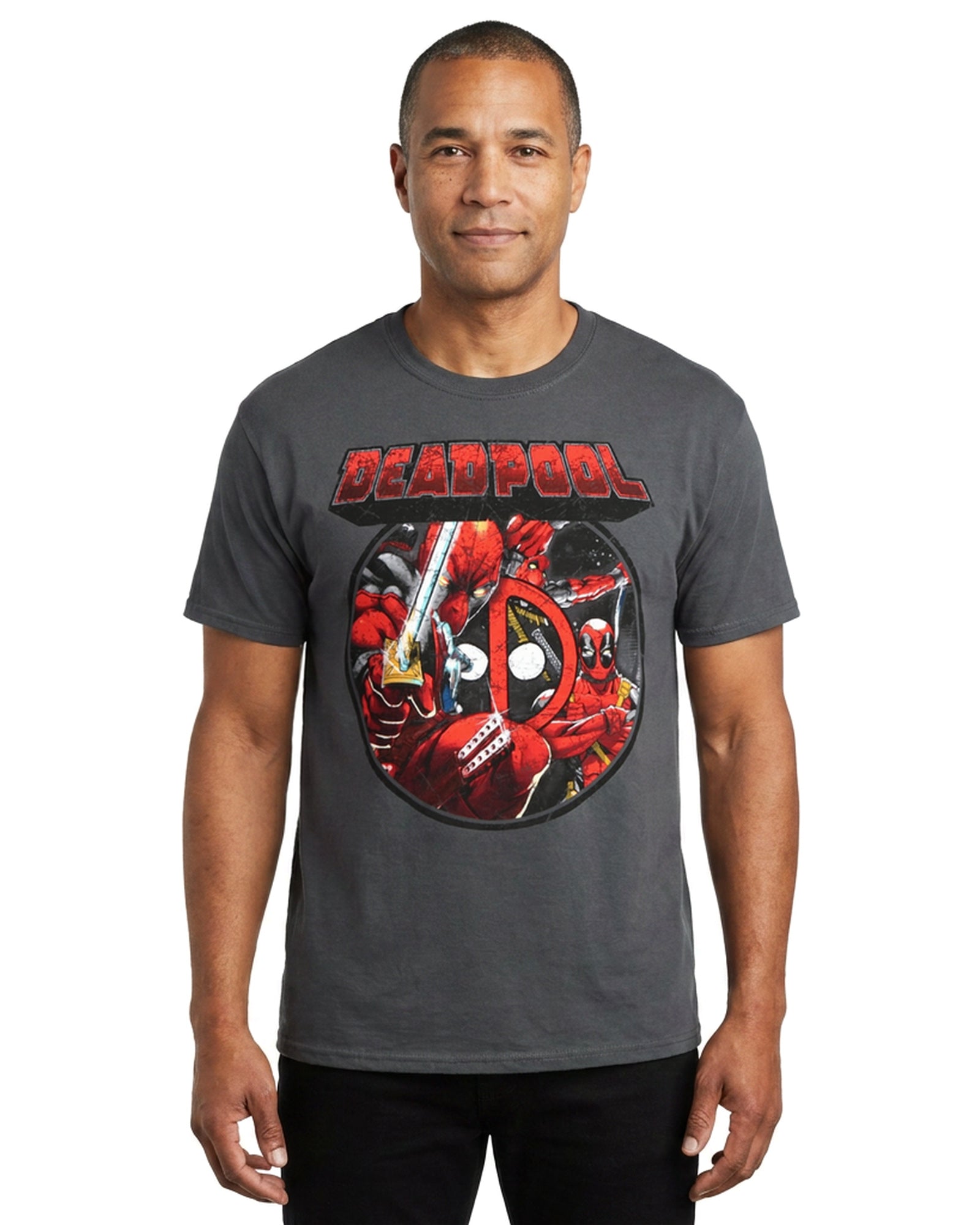 Marvel Avengers Infinity War Men's Deadpool Montage Design Tee