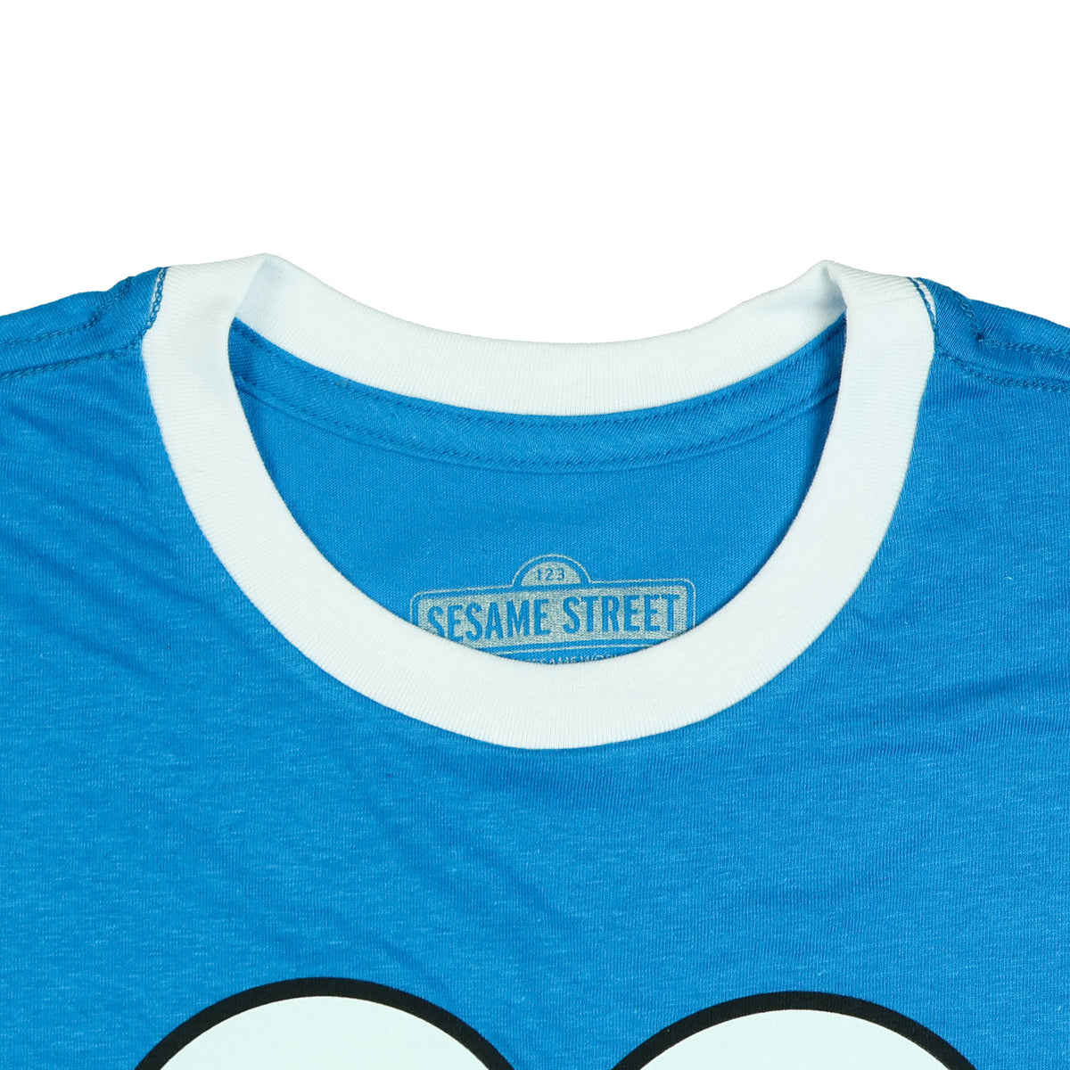 Sesame Street Shirt Women's Cookie Monster Varsity Short Sleeve Top