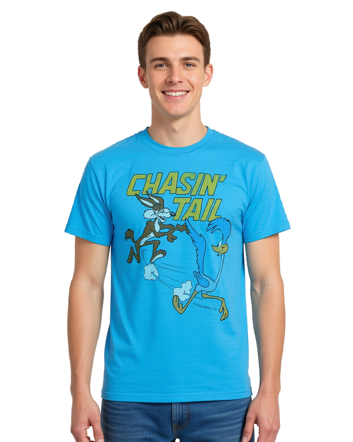 Looney Tunes Shirt Men's Road Runner Chasin Tail Short Sleeve Top