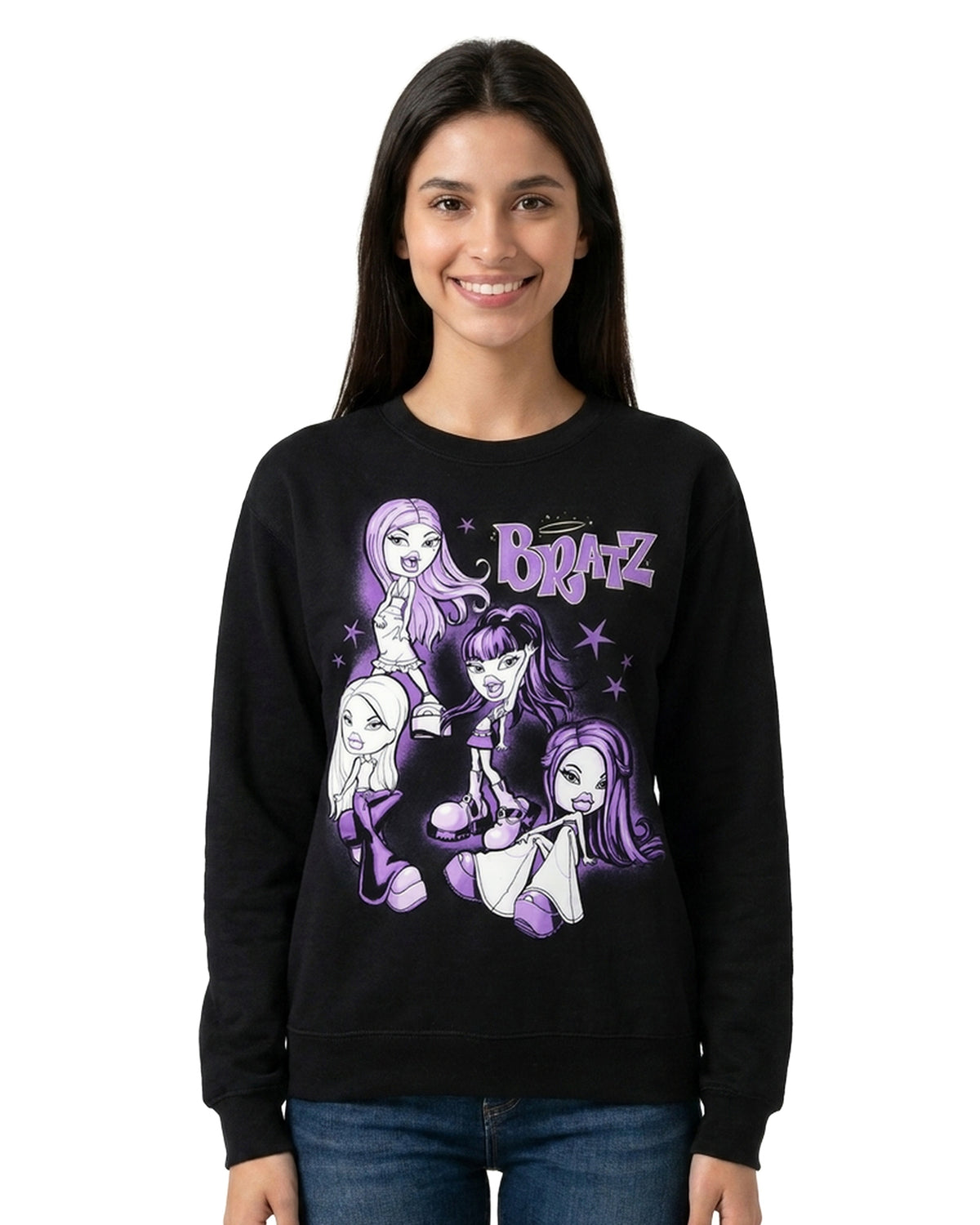 Bratz Sweatshirt Women's Purple Hue Fashion Pullover Crewneck