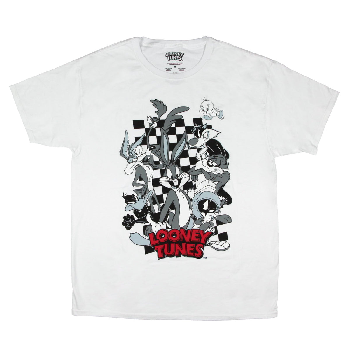 Looney Tunes T-Shirt Men's Checkerboard Collage Character Tee