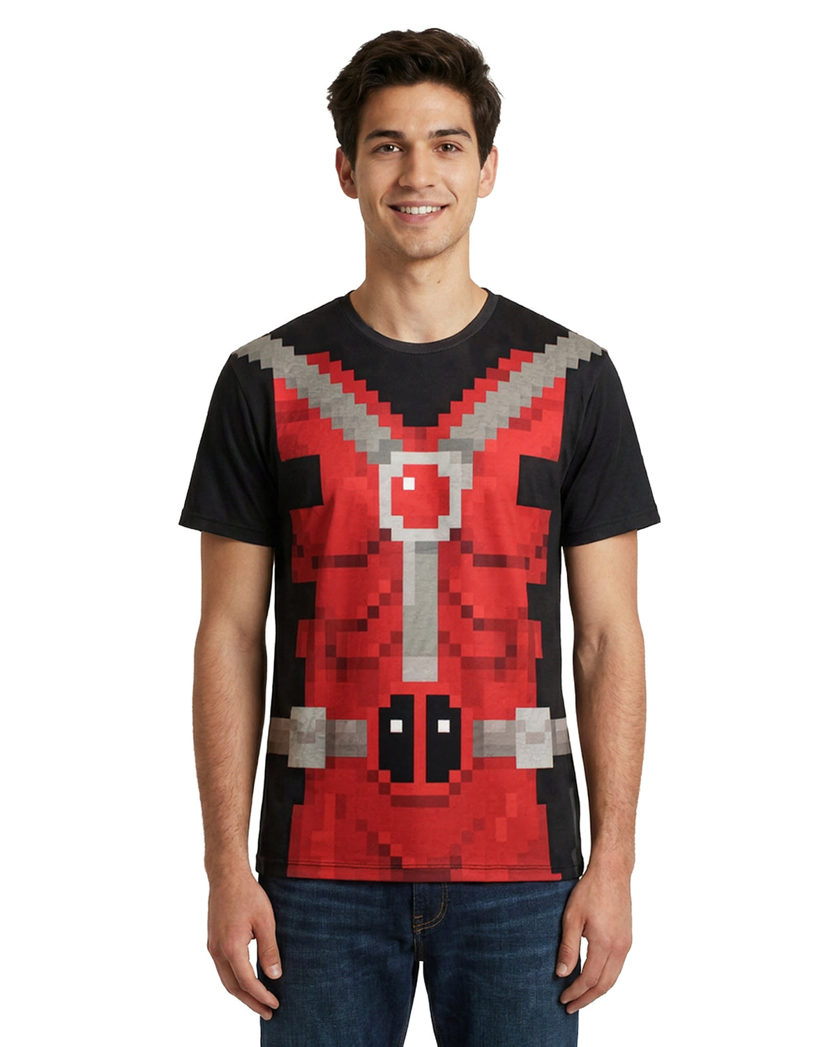 Marvel Deadpool T-Shirt Men's Pixel Art Sublimation Tee