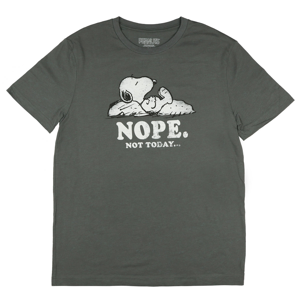 Peanuts Shirt Men's Snoopy Nope Not Today Short Sleeve Top