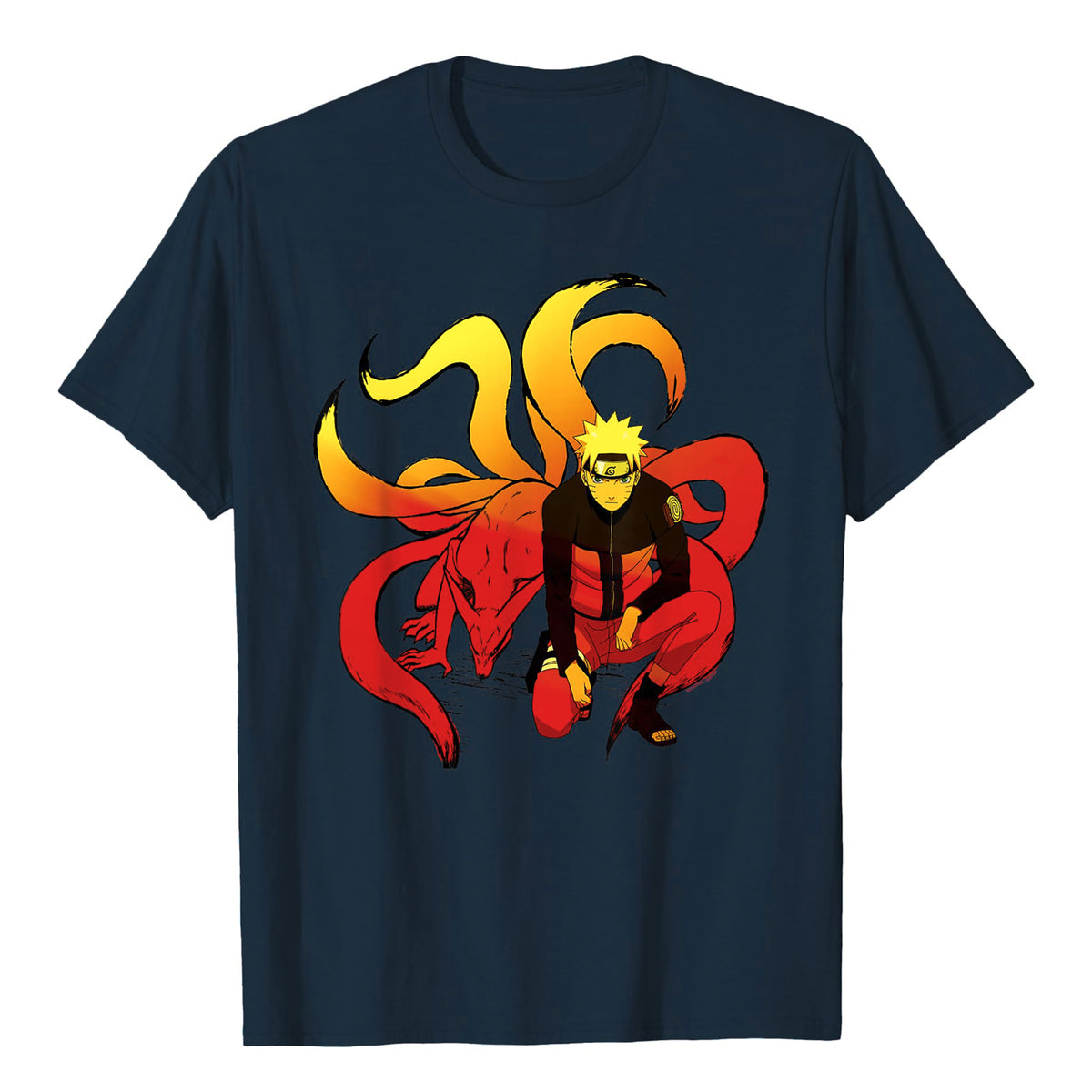 Naruto Shirt Men's Kurama Nine Tails Fox Short Sleeve Top