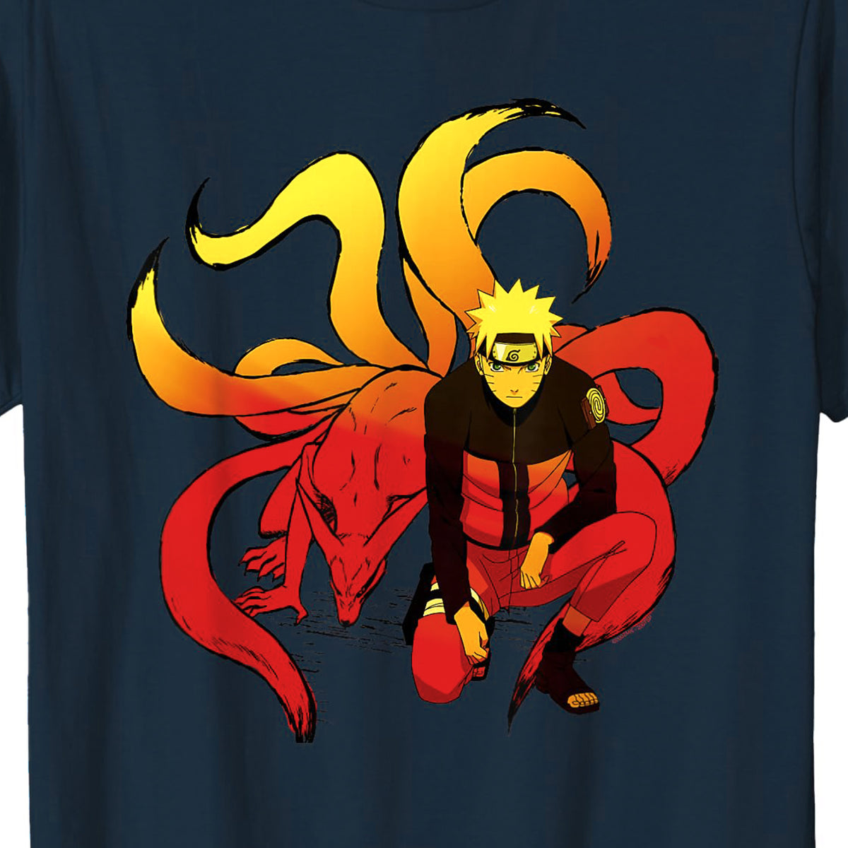 Naruto Shirt Men's Kurama Nine Tails Fox Short Sleeve Top