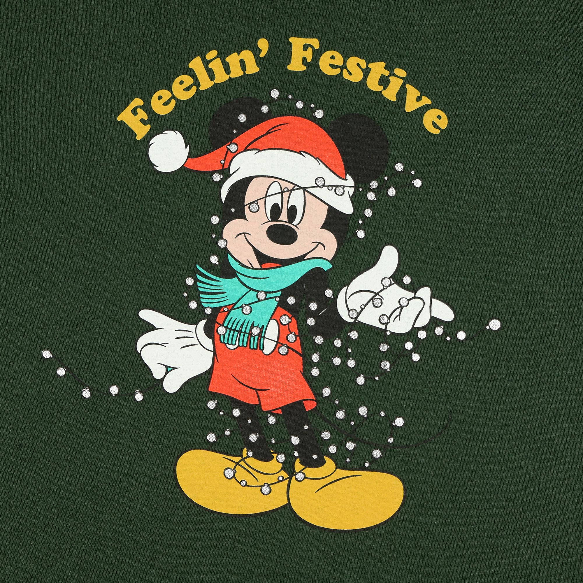 Disney Mickey Mouse Shirt Girl's Feelin' Festive Short Sleeve Tee