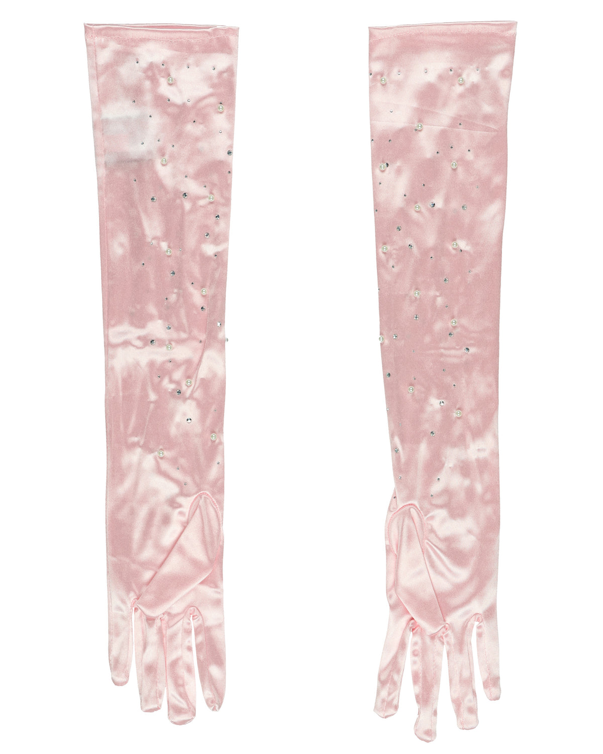 Wicked Opera Gloves Galinda Pink Satin Adult Formal Evening Long Gloves