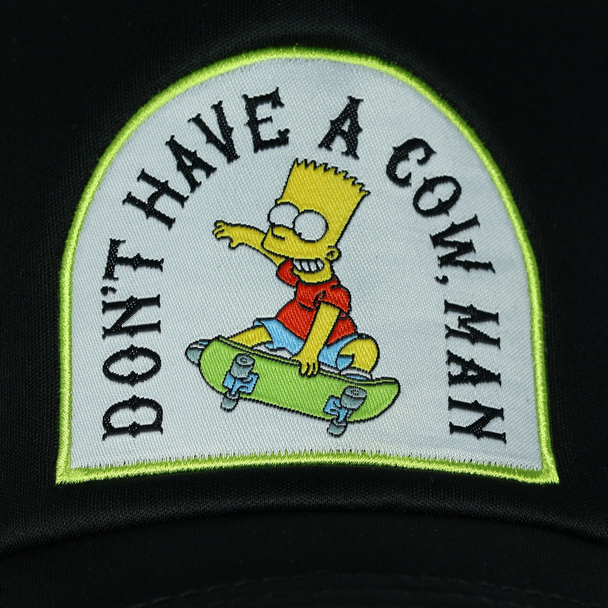 The Simpsons Bart Don't Have A Cow Embroidered Mesh Back Snapback Baseball Hat