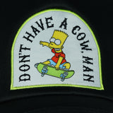 The Simpsons Bart Don't Have A Cow Embroidered Mesh Back Snapback Baseball Hat