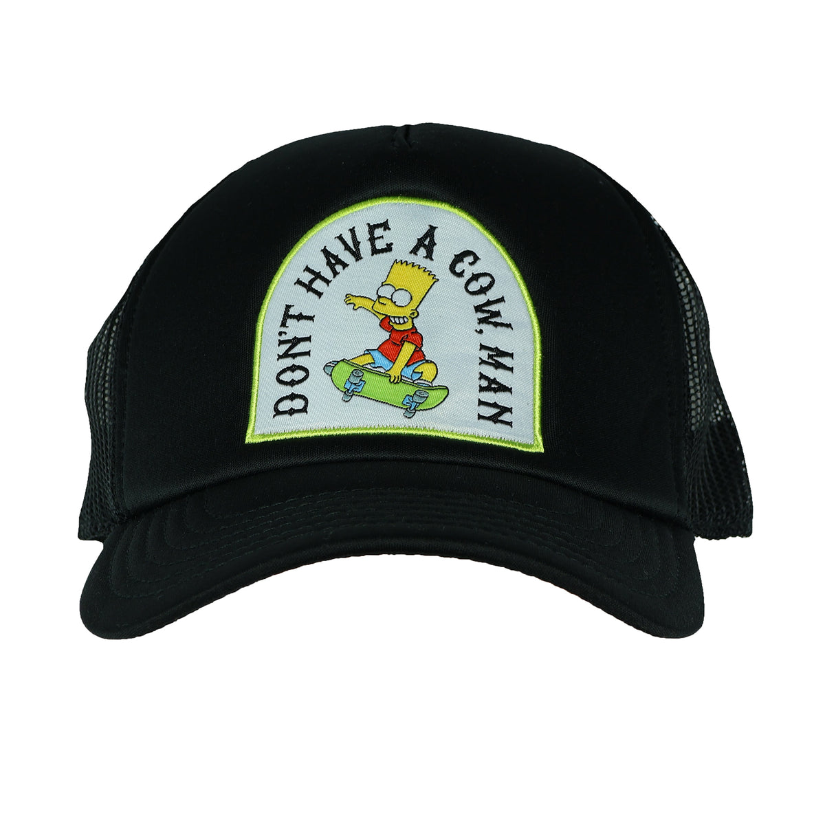 The Simpsons Bart Don't Have A Cow Embroidered Mesh Back Snapback Baseball Hat