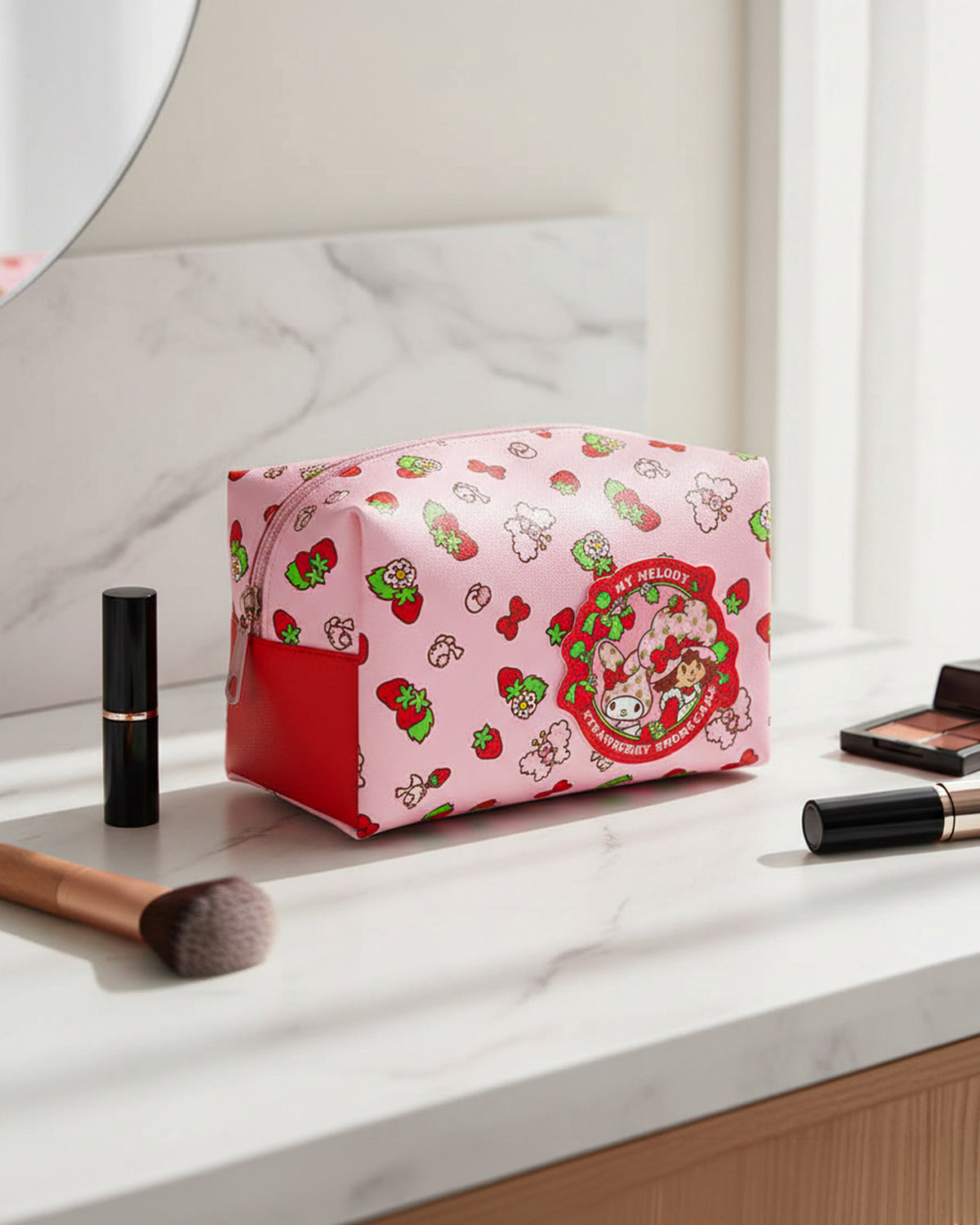 Sanrio My Melody and Strawberry Shortcake Travel Toiletry Cosmetic Bag Case 8"