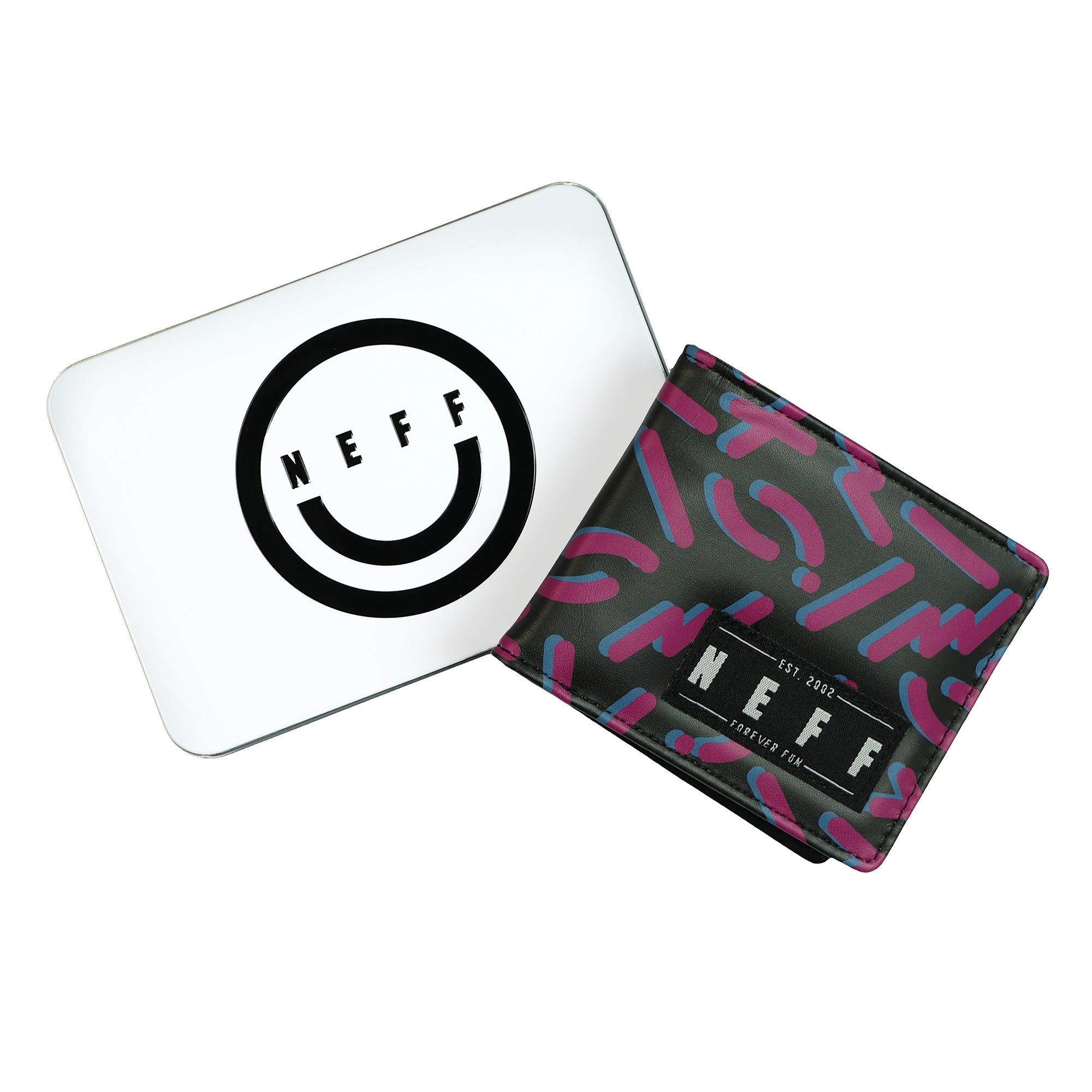 NEFF Bi-Fold Wallet Block Letter Allover Design Tin Box Gift Set