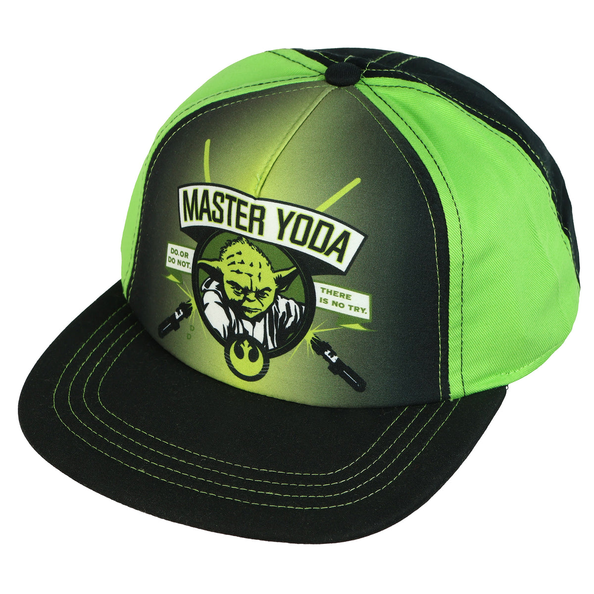 Disney Star Wars Hat Boy's Master Yoda Do or Do Not Flat Brim Snapback Cap