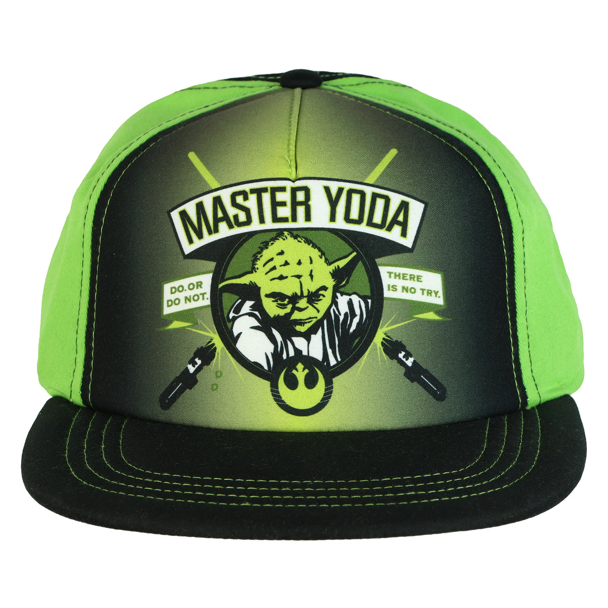 Disney Star Wars Hat Boy's Master Yoda Do or Do Not Flat Brim Snapback Cap