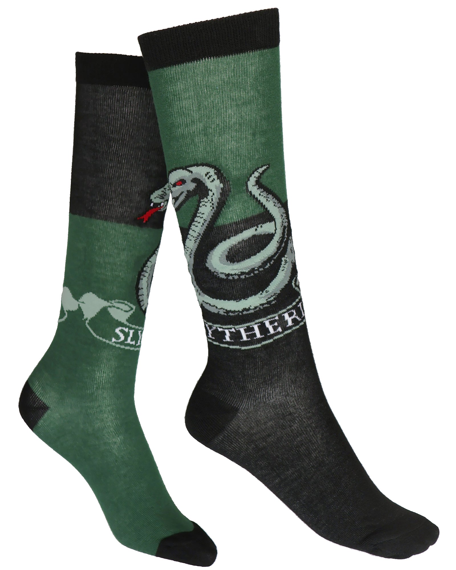 Harry Potter Socks Women's Slytherin House Logo Long Crew Sock 1 Pair Size 4-10