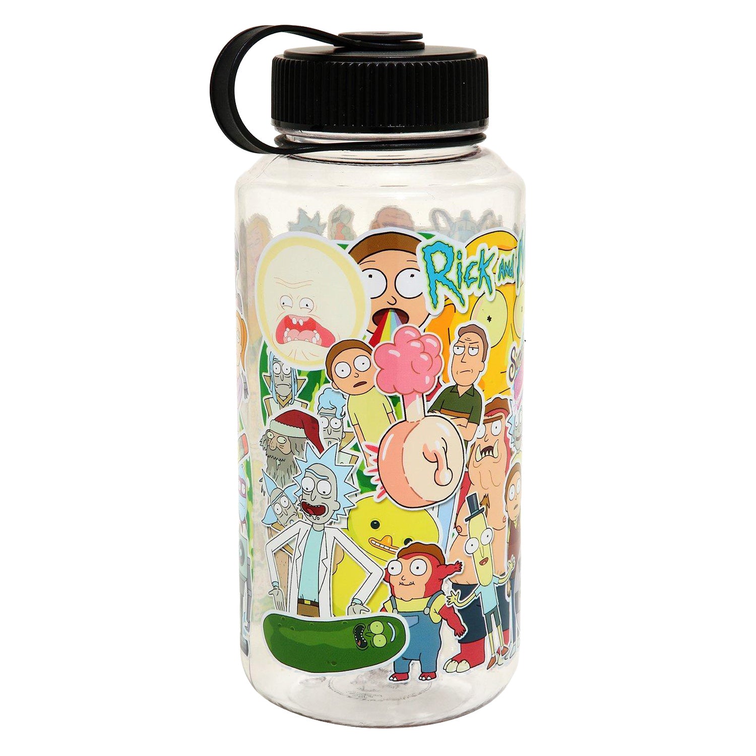 Rick and Morty Sticker Collage Design 32 oz. Wide Mouth Water Bottle