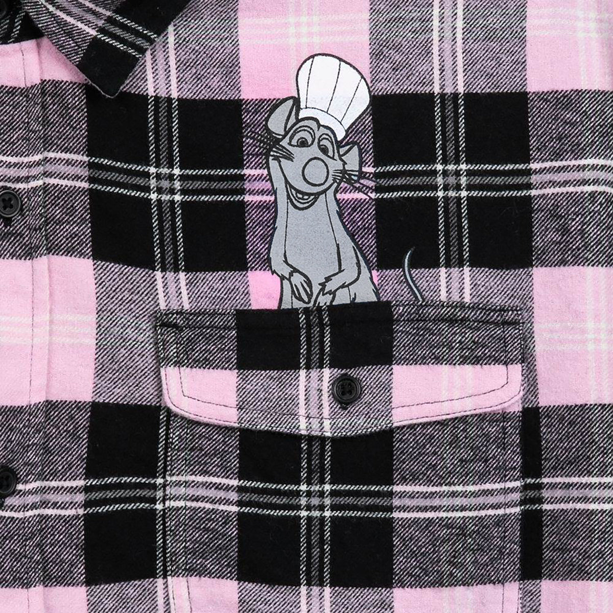 Disney Ratatouille Shirt Men's Remy Long Sleeve Plaid Button Up Top