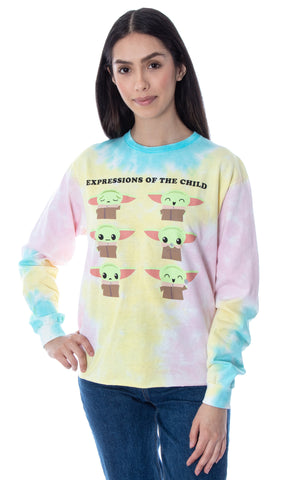 Star Wars Women's Expressions Of The Child Tie Dye Skimmer Long Sleeve T-Shirt