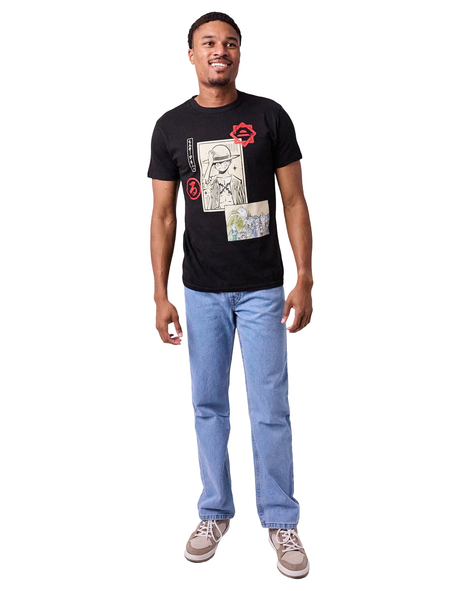 One Piece T-Shirt Men's Monkey D. Luffy Straw Hat Pirate Short Sleeve Tee