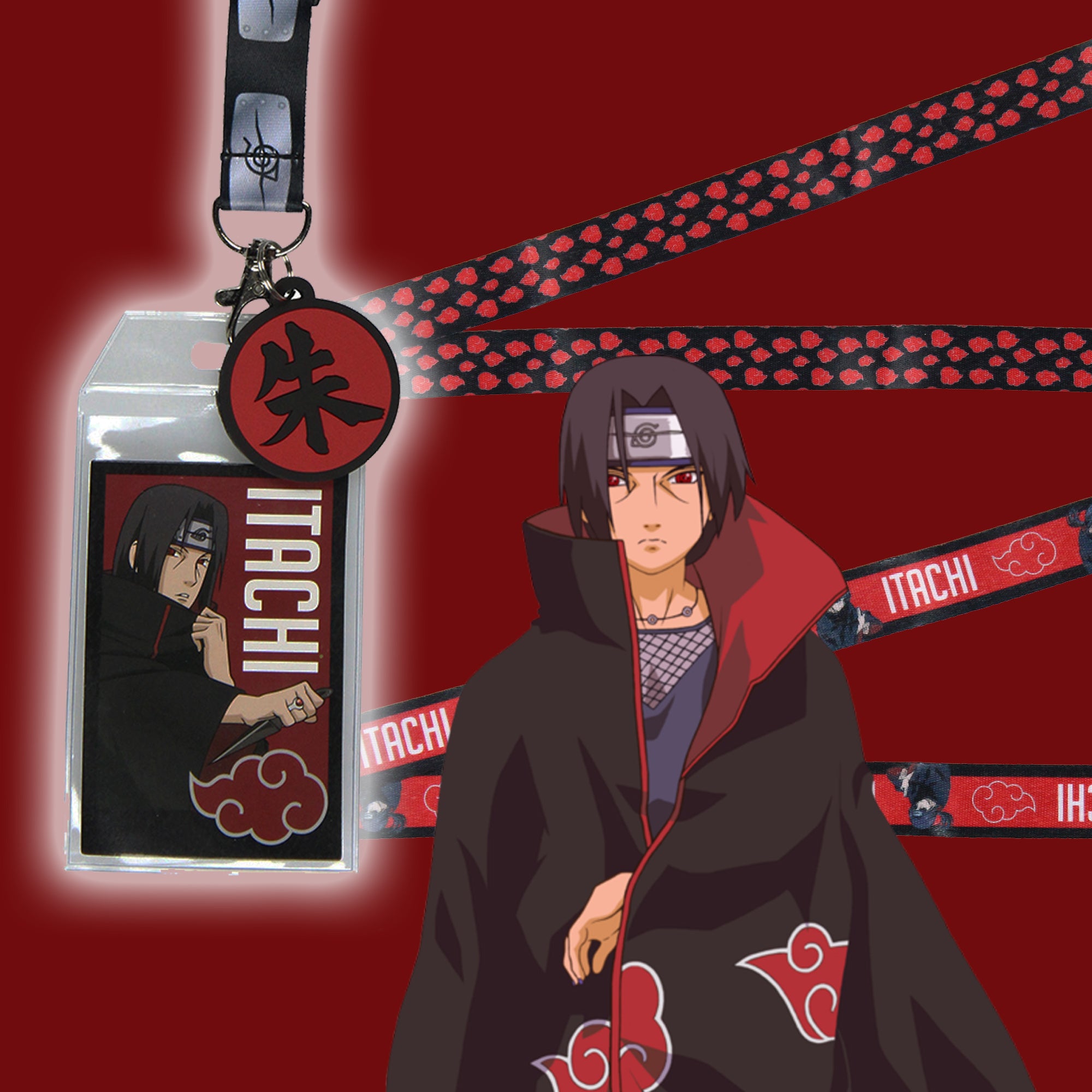 Naruto Itachi Uchiha ID Badge Holder Lanyard w/ Pendant
