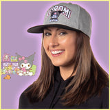 Sanrio Adult Kuromi Embroidered Precurve Snapback Cap Hat OSFM