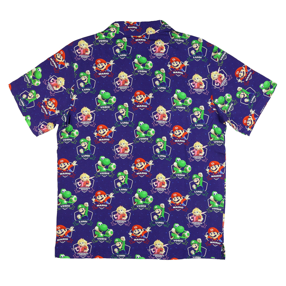 Nintendo Super Mario Galaxy Button Up Shirt Men's Short Sleeve Woven Top