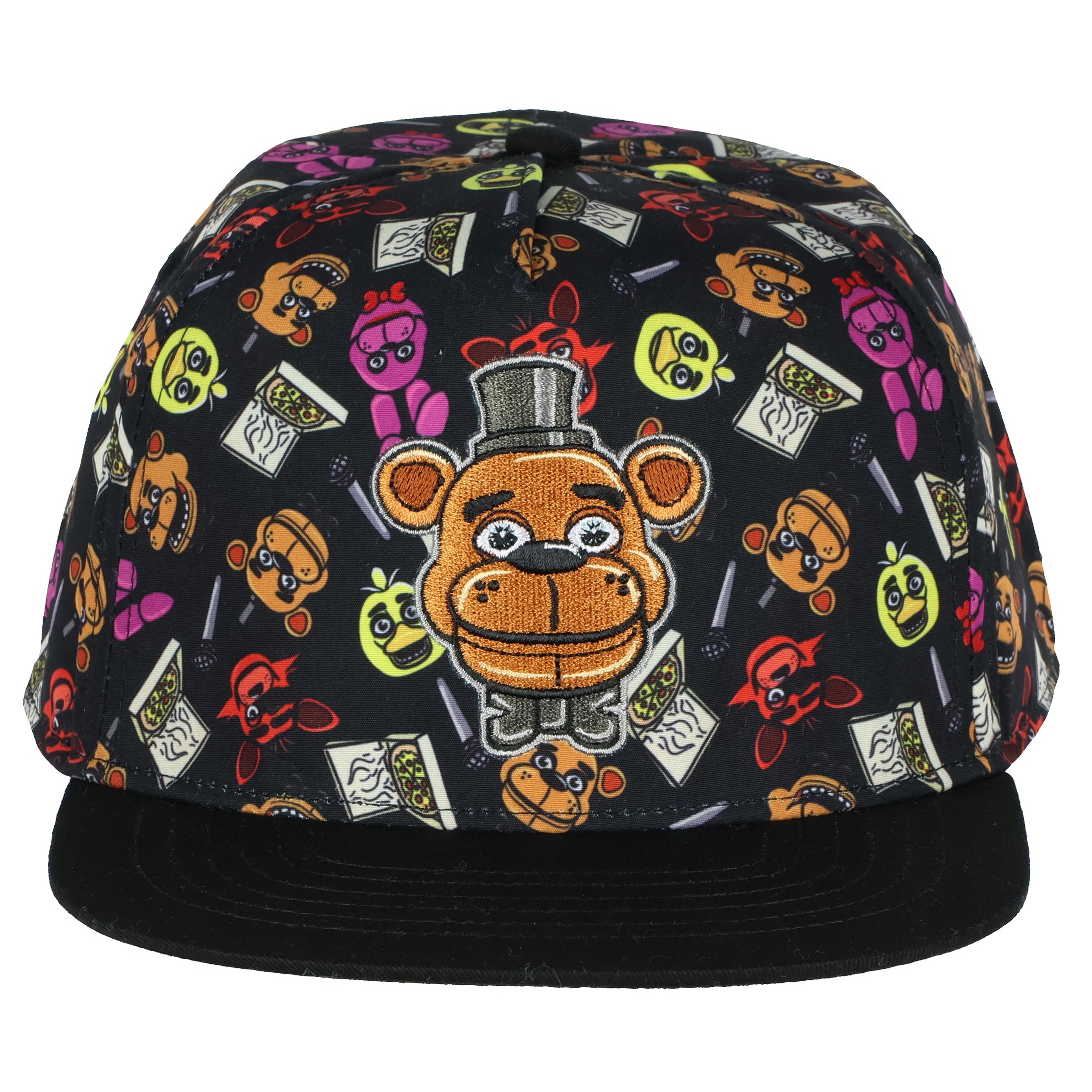 Five Nights at Freddy's Hat Youth AOP Freddy Chica Bonnie Foxy OSFM Baseball Cap
