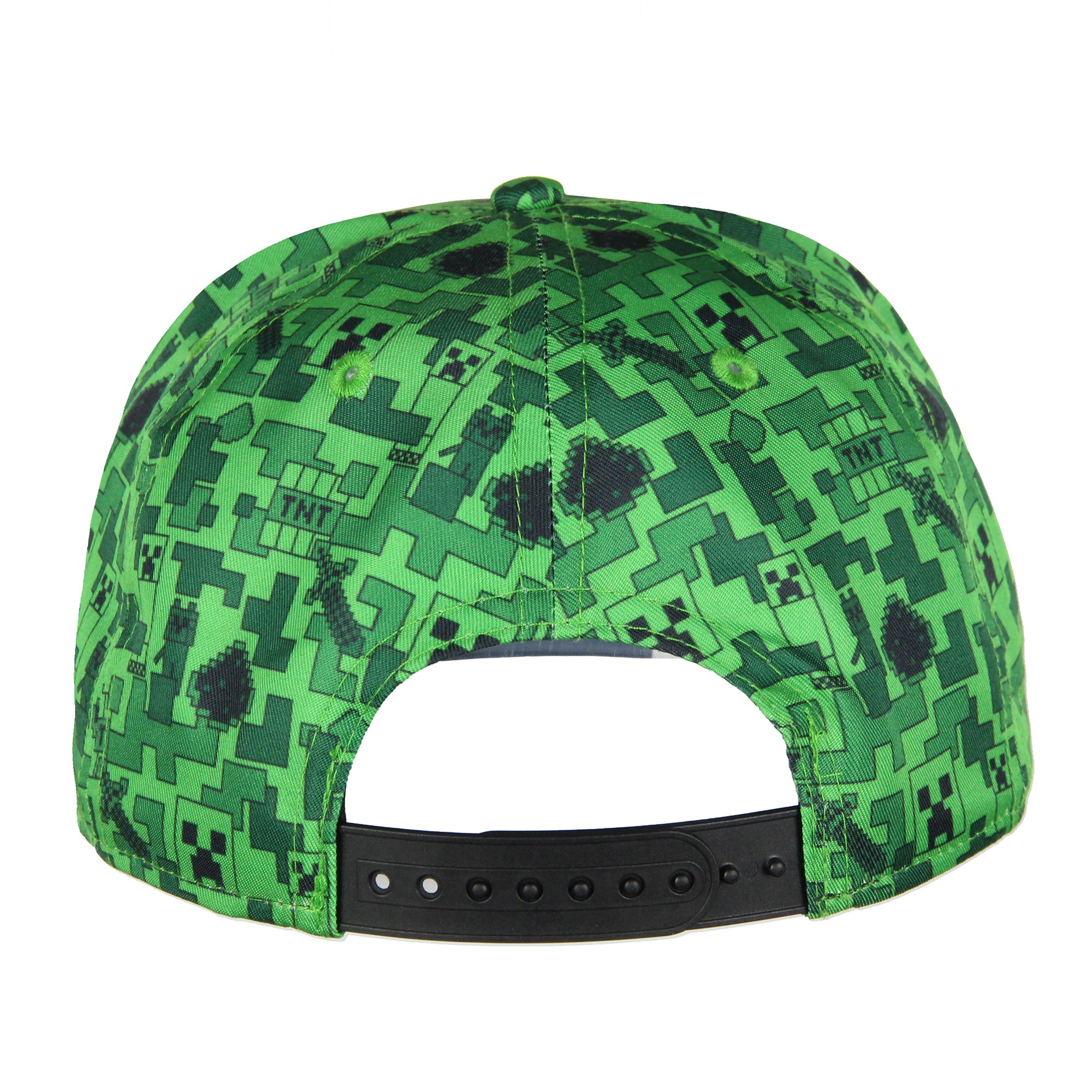 Minecraft Creeper Face AOP Youth Flat Bill Snapback OSFM Cap Hat