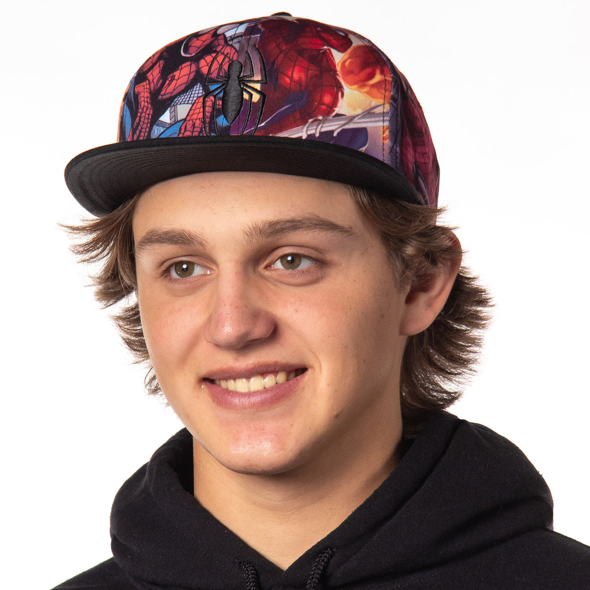 Marvel Comics Spiderman Allover Sublimated Scenes Design Adjustable Snapback Hat