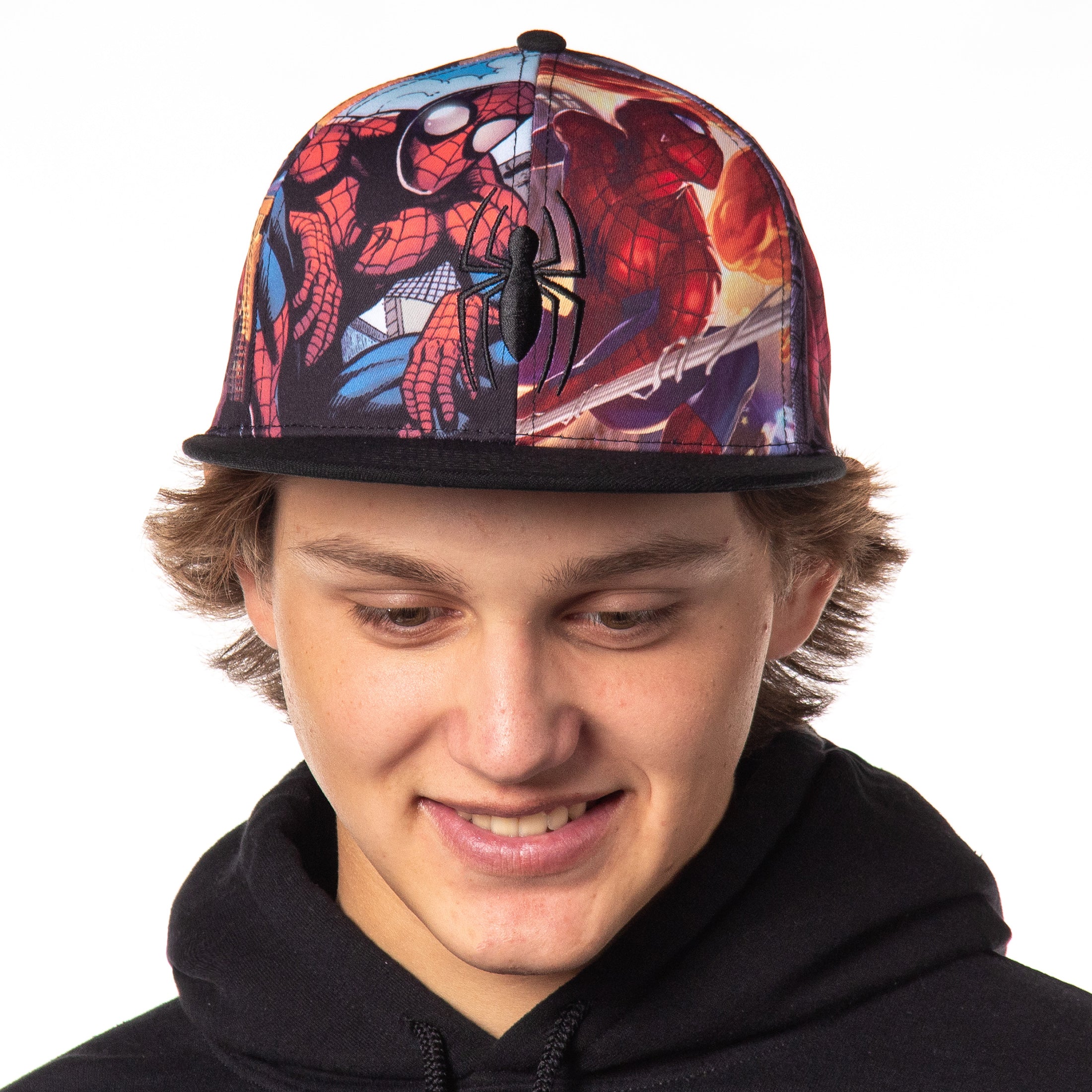 Marvel Comics Spiderman Allover Sublimated Scenes Design Adjustable Snapback Hat