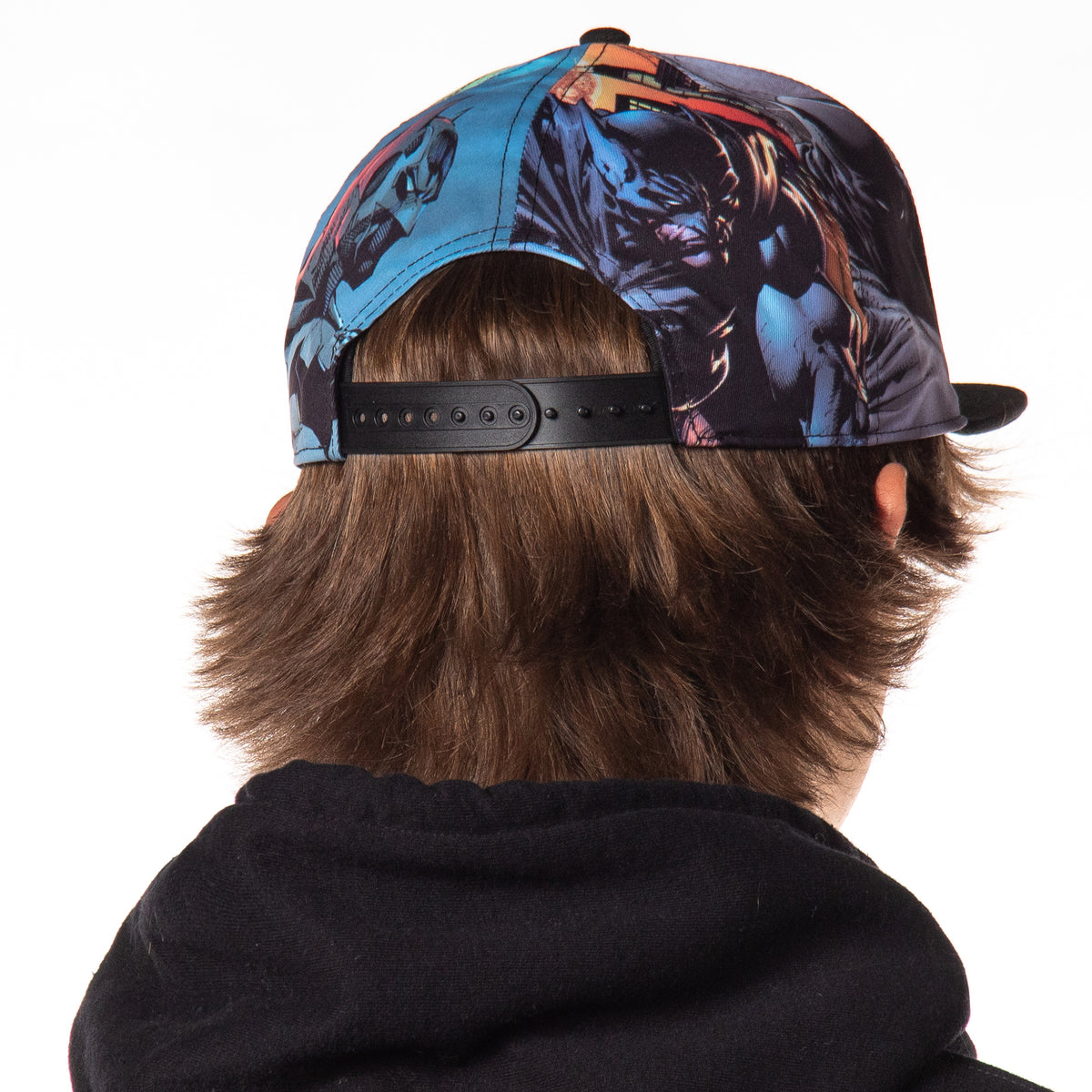 DC Comics Batman Snapback Hat Allover Sublimated Scenes Design Flat Bill Adjustable Baseball Cap OSFM