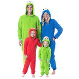 Sesame Street Family Fleece Union Suit Costume Pajama For Adults Toddlers