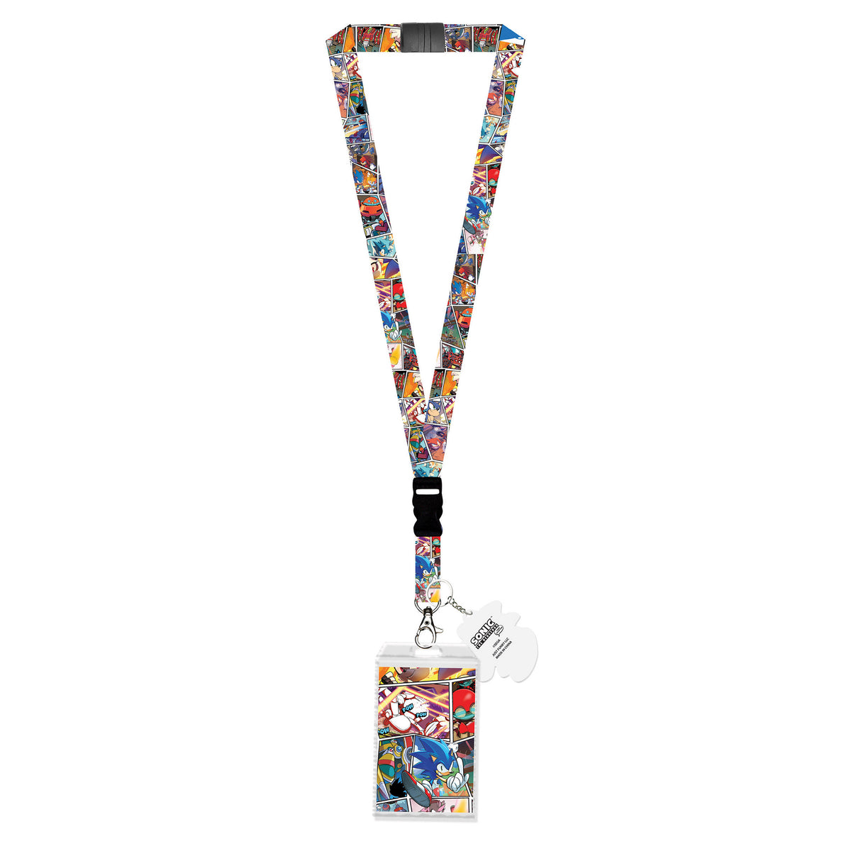Sonic the Hedgehog Comic Strip ID Badge Holder Breakaway Lanyard w/ Charm