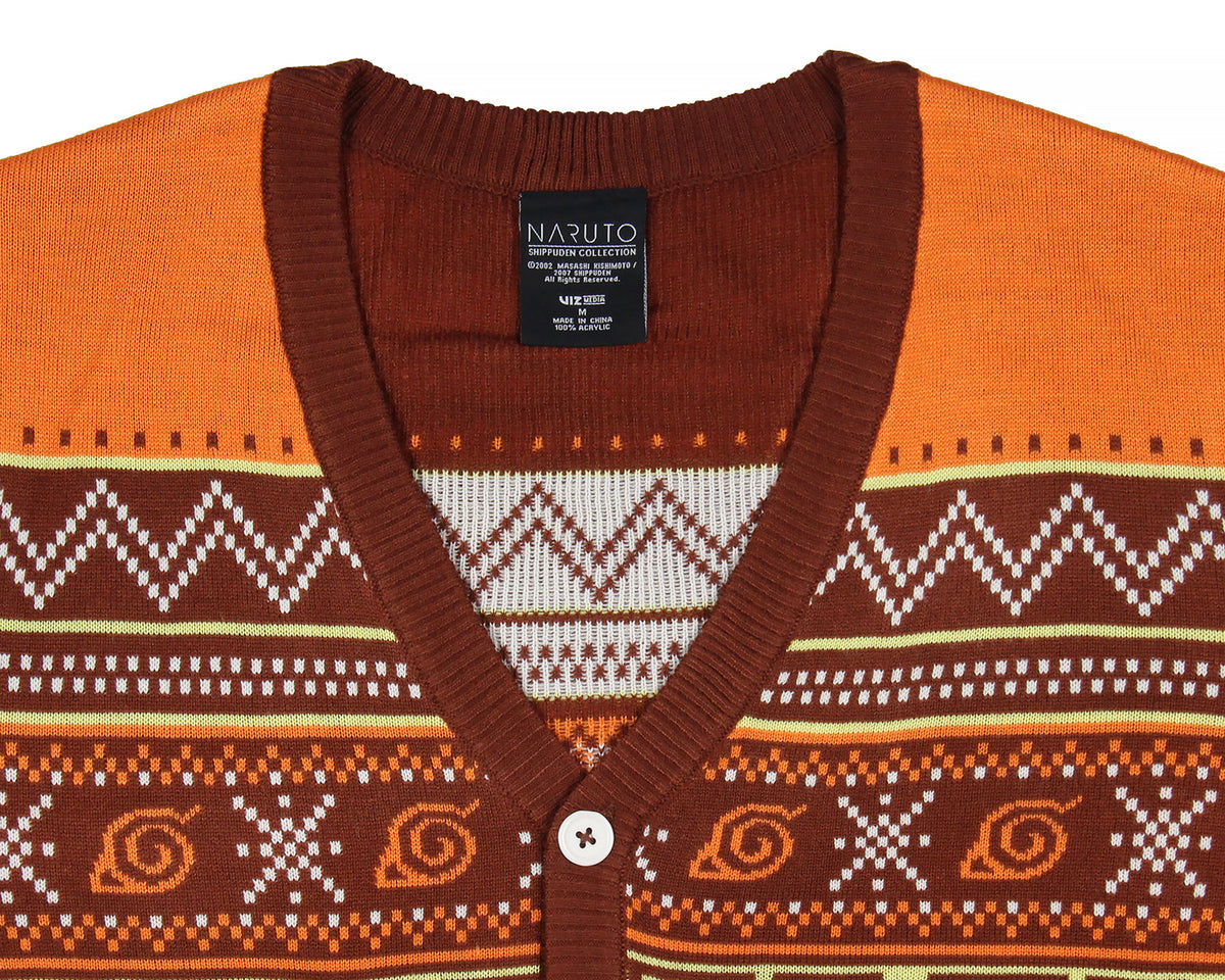 Naruto Shippuden Men's Ichiraku Ramen Shop Ugly Sweater for Christmas Cardigan