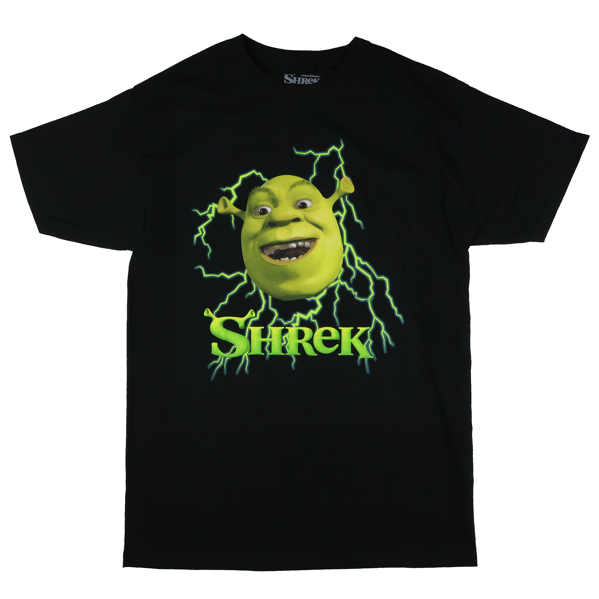Dreamworks Shrek T-Shirt Men's Lightning Logo Design Top
