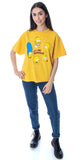 The Simpsons Womens' Circle Pose Mineral Wash Skimmer T-Shirt