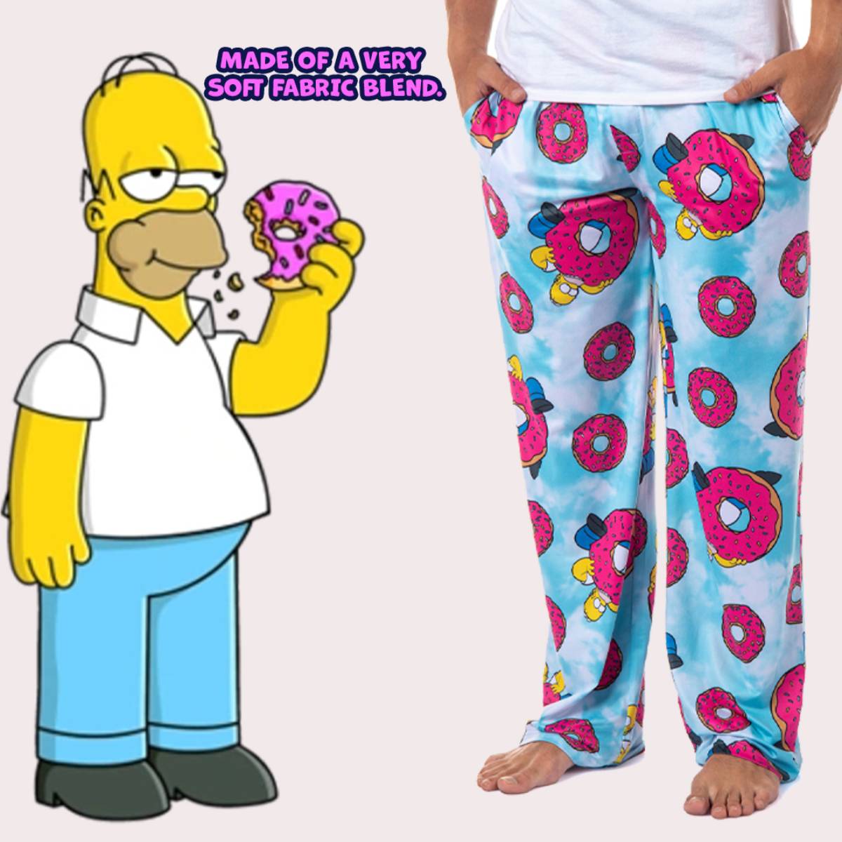 The Simpsons Homer Simpson Tie Dye Sprinkles Donuts Lounge Pajama Pants For Men