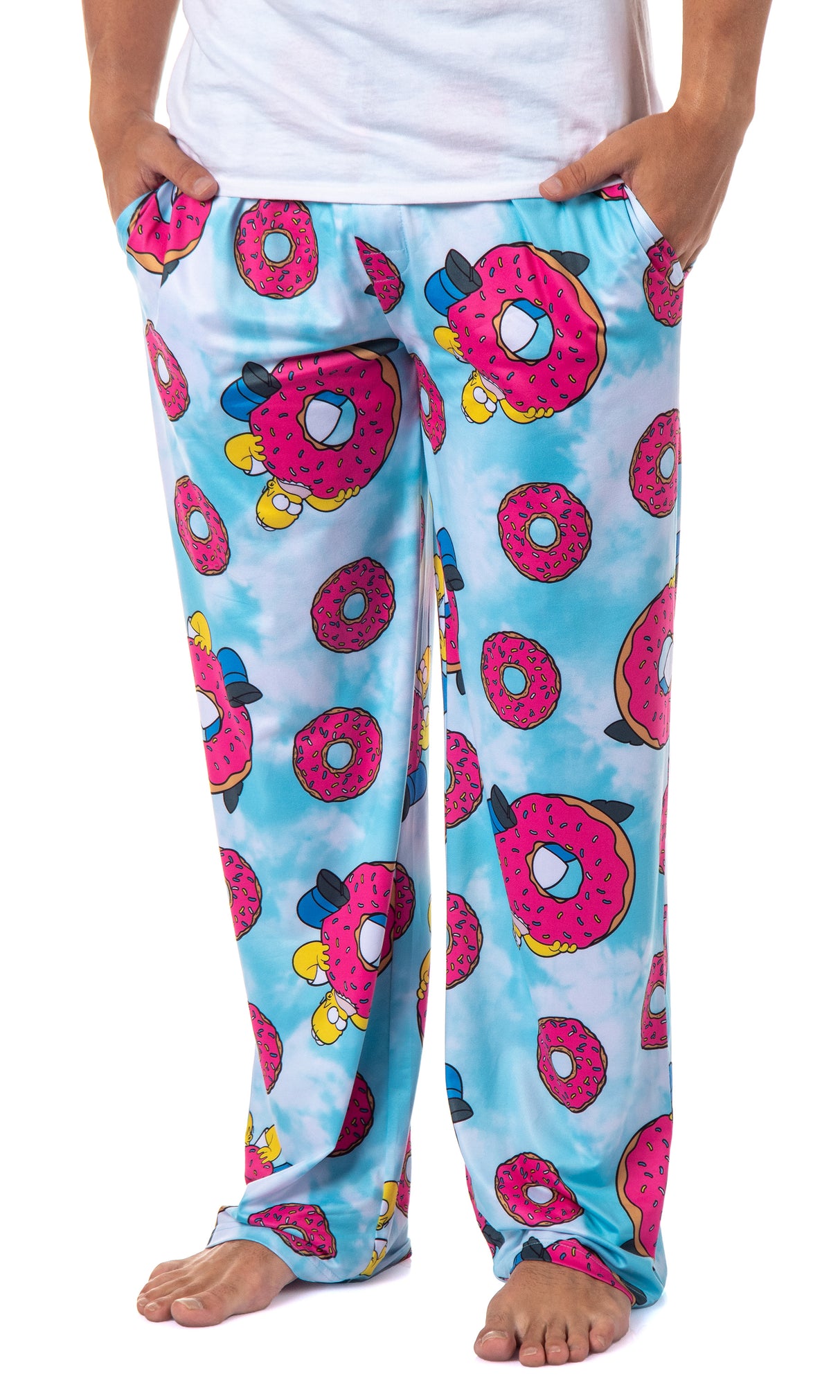The Simpsons Homer Simpson Tie Dye Sprinkles Donuts Lounge Pajama Pants For Men