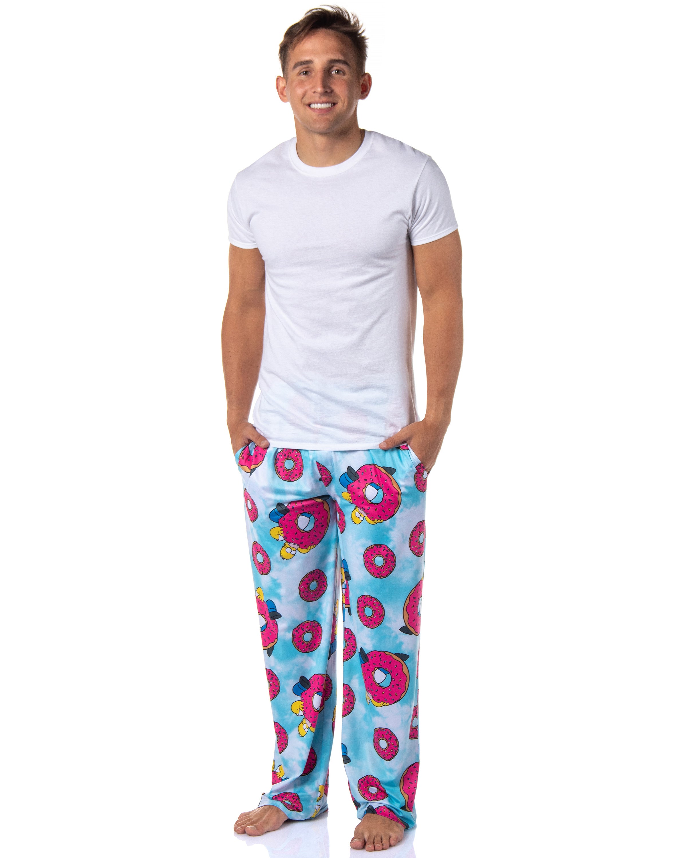 The Simpsons Homer Simpson Tie Dye Sprinkles Donuts Lounge Pajama Pants For Men
