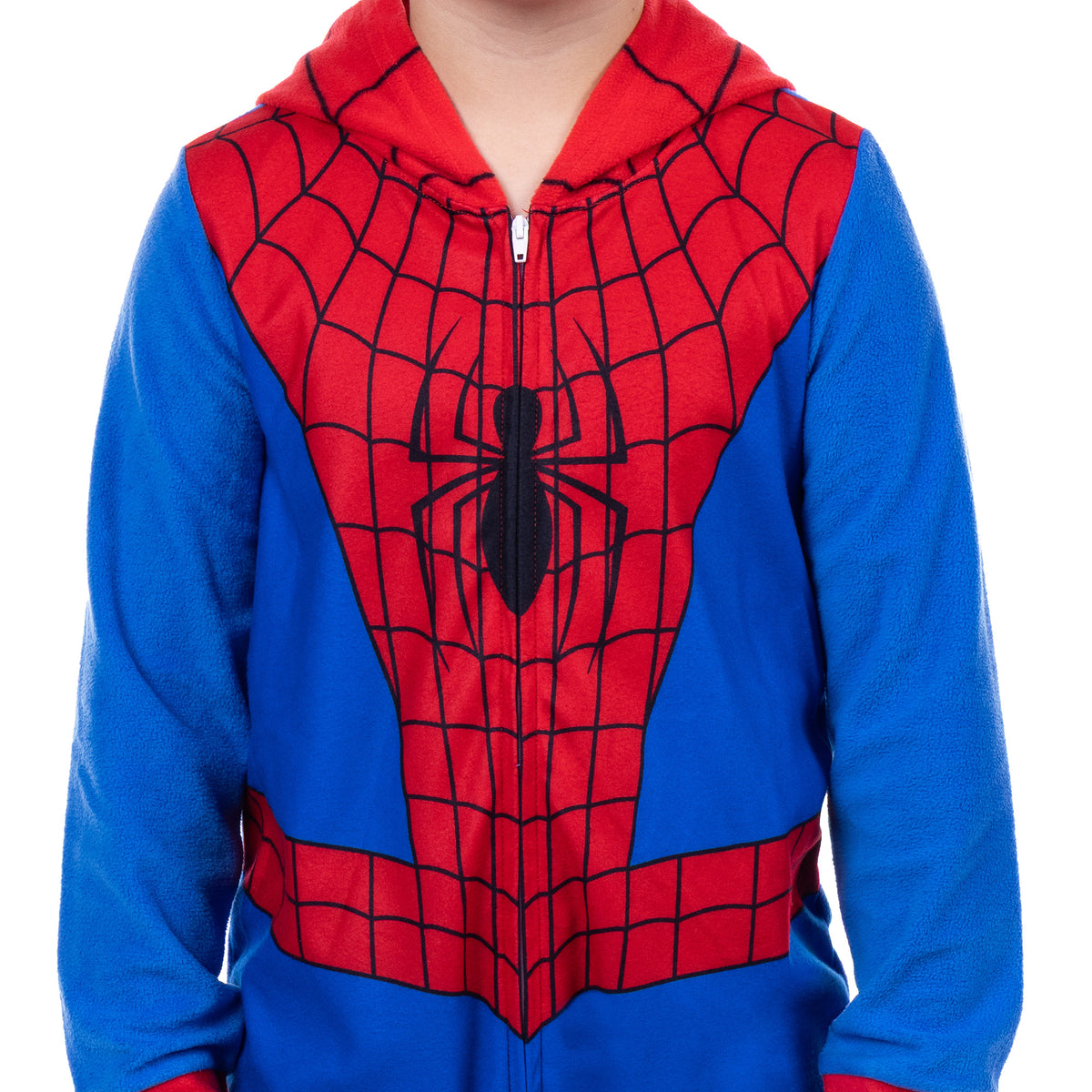 Marvel Comics Spider-Man Union Suit Kid's One Piece Hooded Pajama