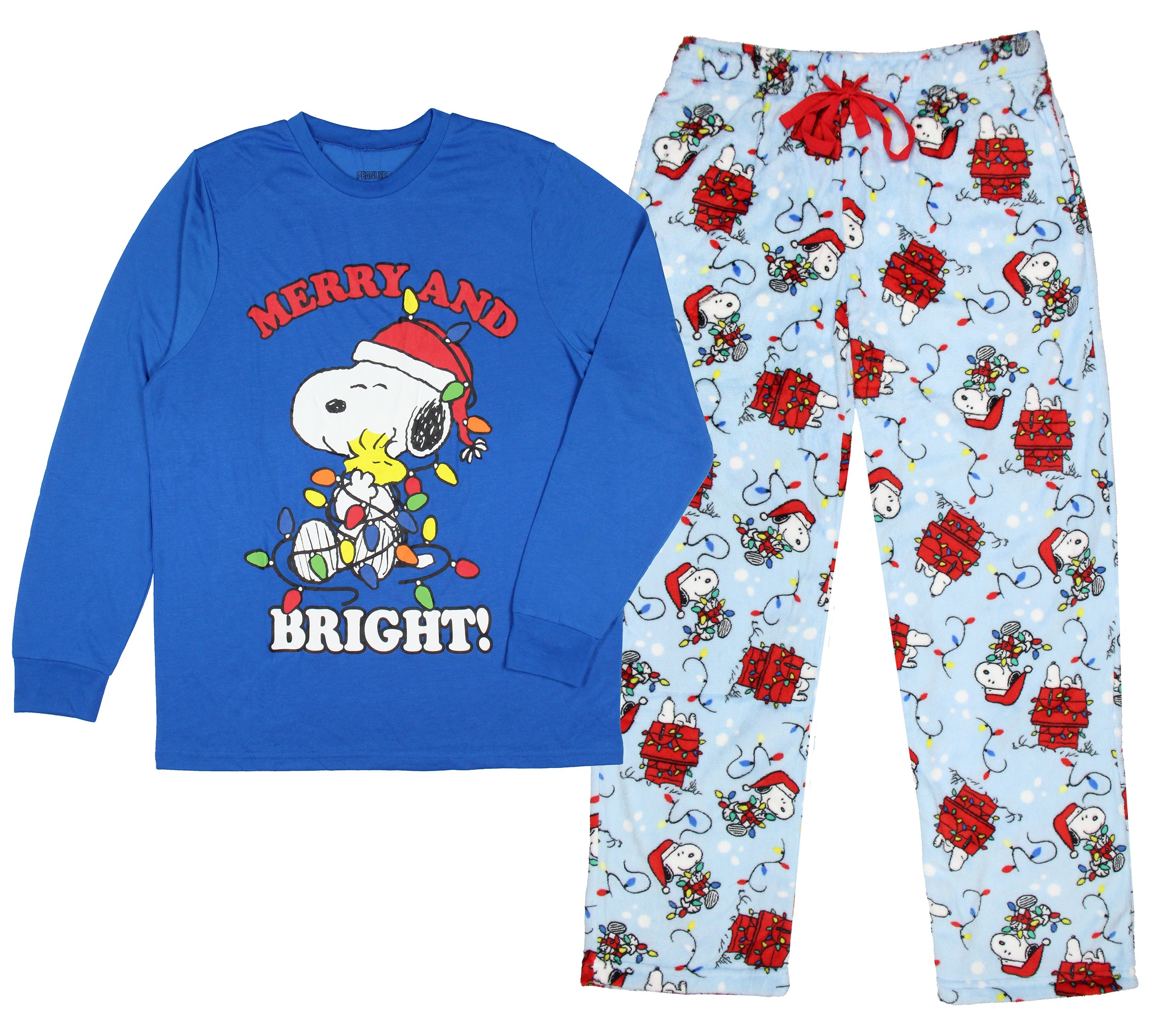Peanuts Snoopy Merry & Bright Christmas Matching Family Pajama Set