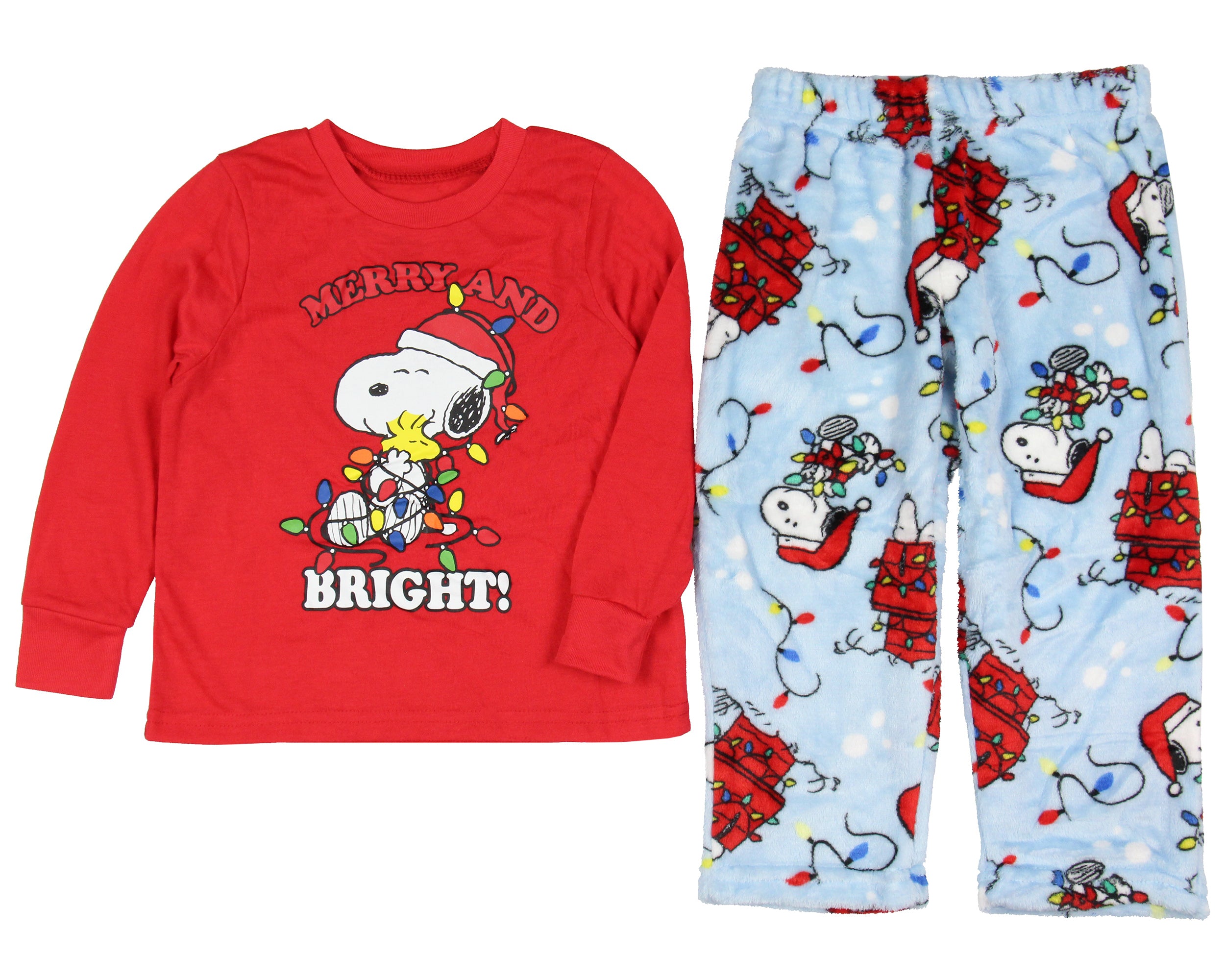 Peanuts Snoopy Merry & Bright Christmas Matching Family Pajama Set