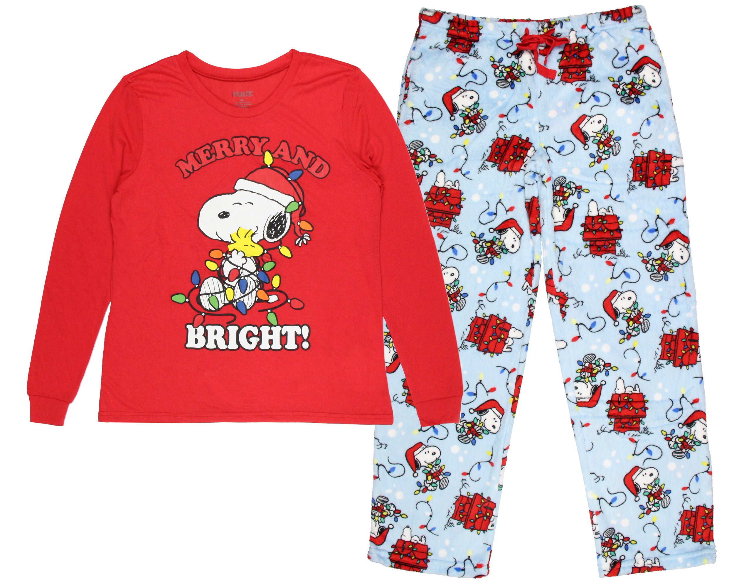 Peanuts Snoopy Merry & Bright Christmas Matching Family Pajama Set
