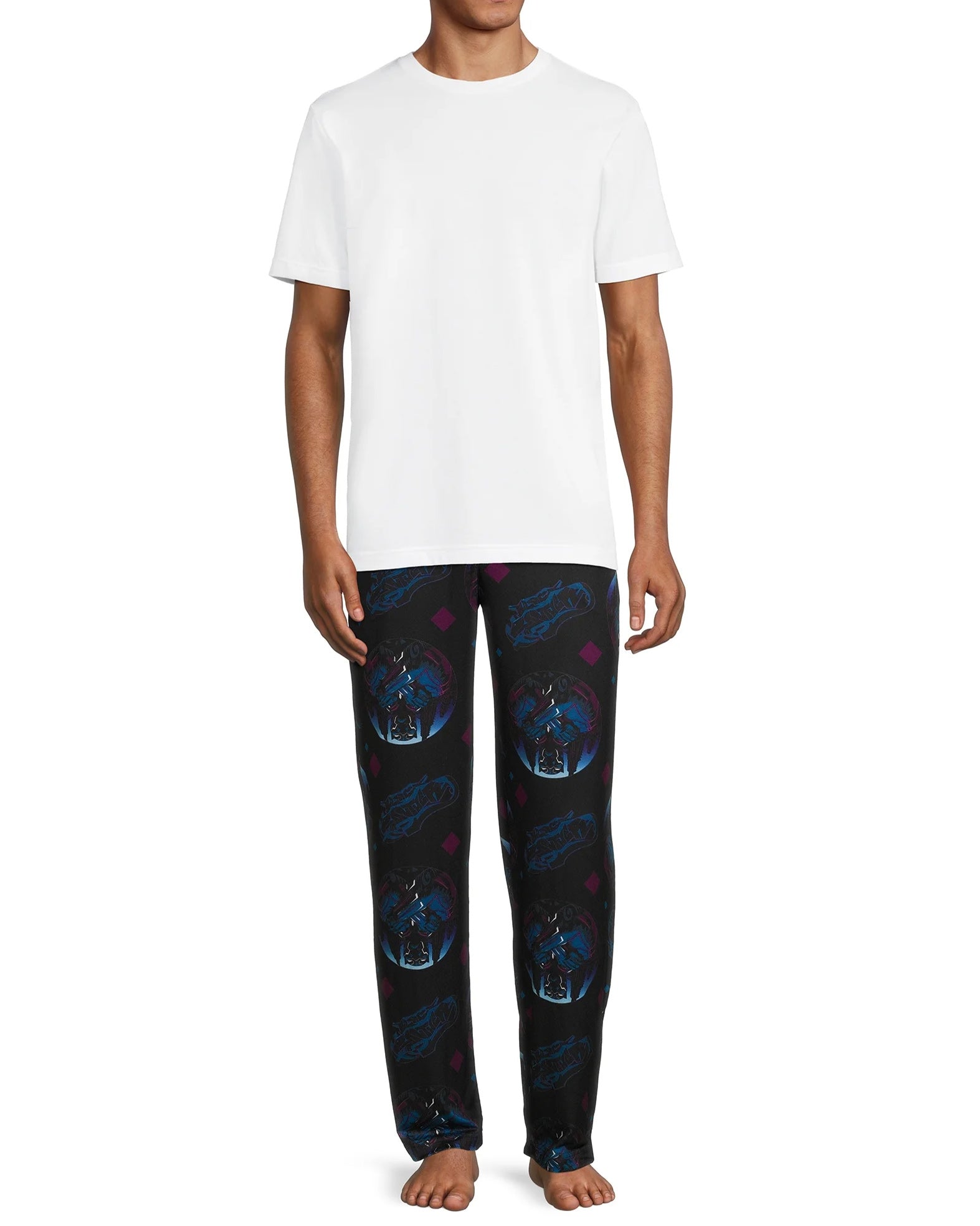 Marvel Men's Black Panther Allover Scene Sateen Soft Touch Lounge Pants