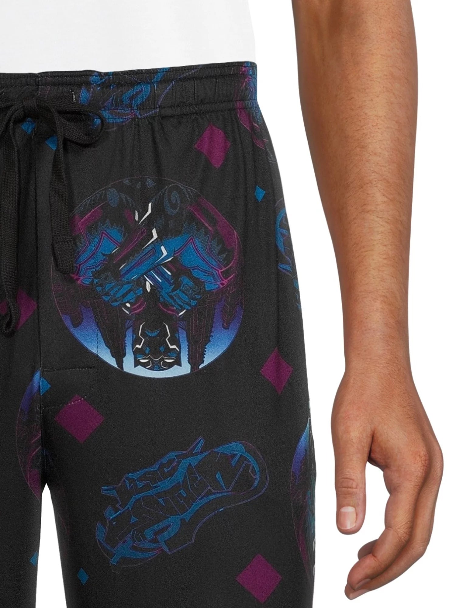 Marvel Men's Black Panther Allover Scene Sateen Soft Touch Lounge Pants