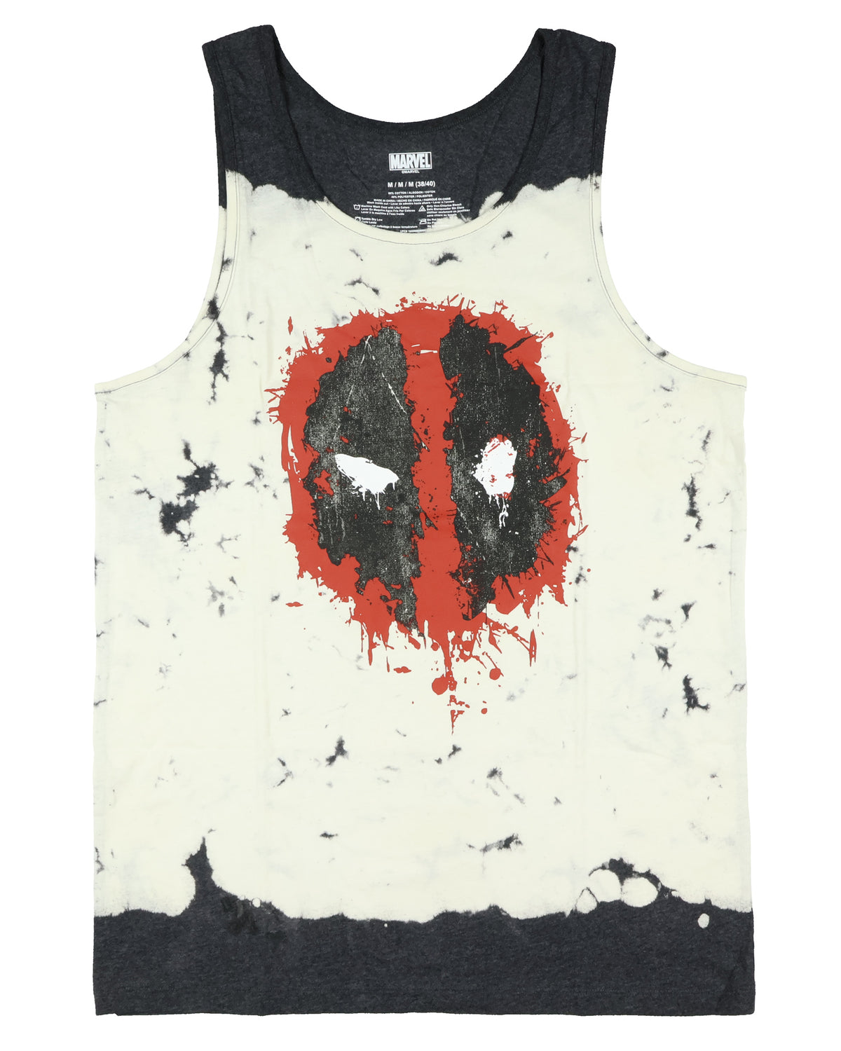 Marvel Deadpool Men's Sleeveless T-Shirt Ink Splatter Tie-Dye Tank Top