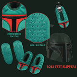 Star Wars Boba Fett Slippers Embroidered Helmet Slipper Socks No-Slip Sole