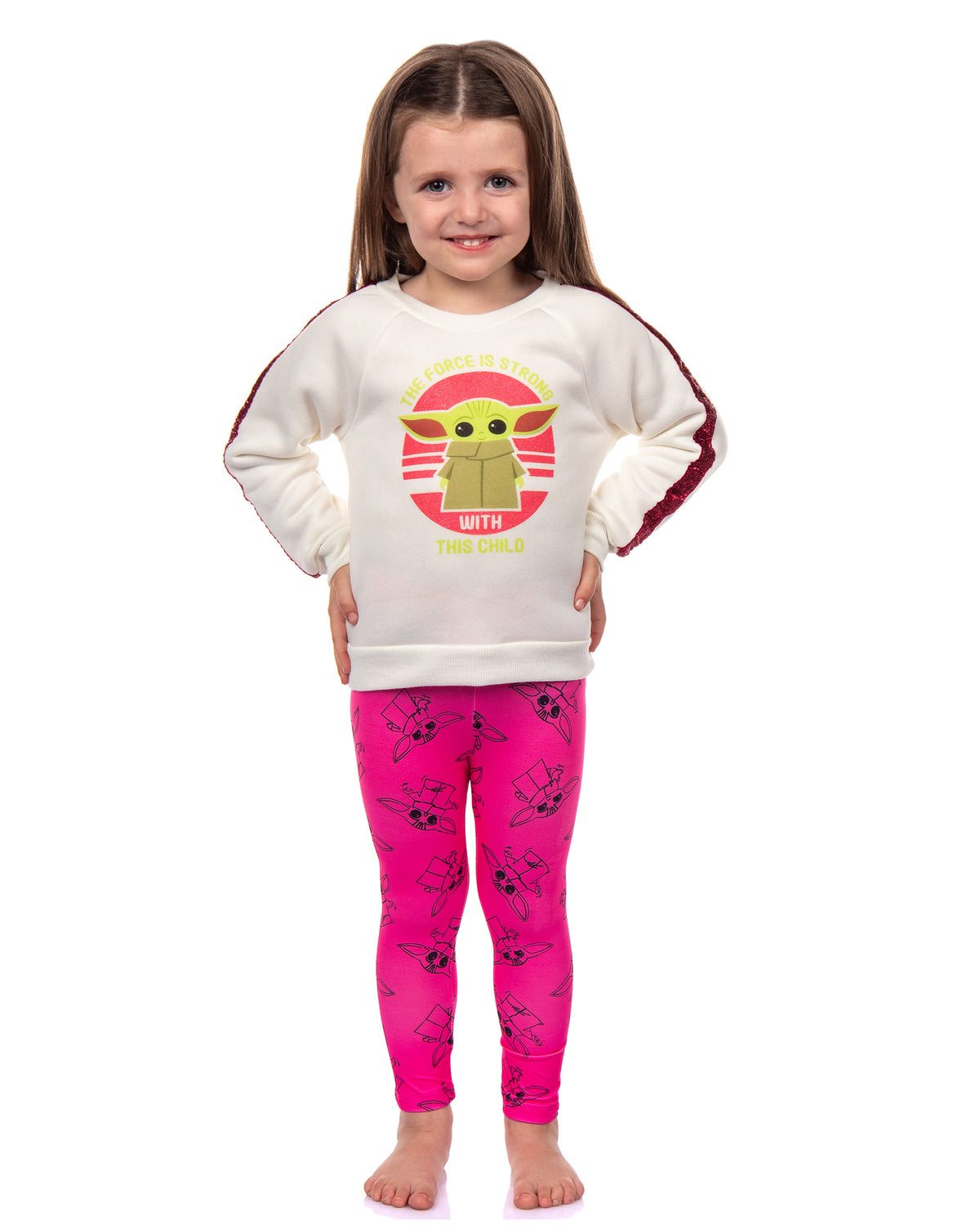 Star Wars Girls The Force Is Strong Pullover and Leggings 2 Piece Outfit Set Kids