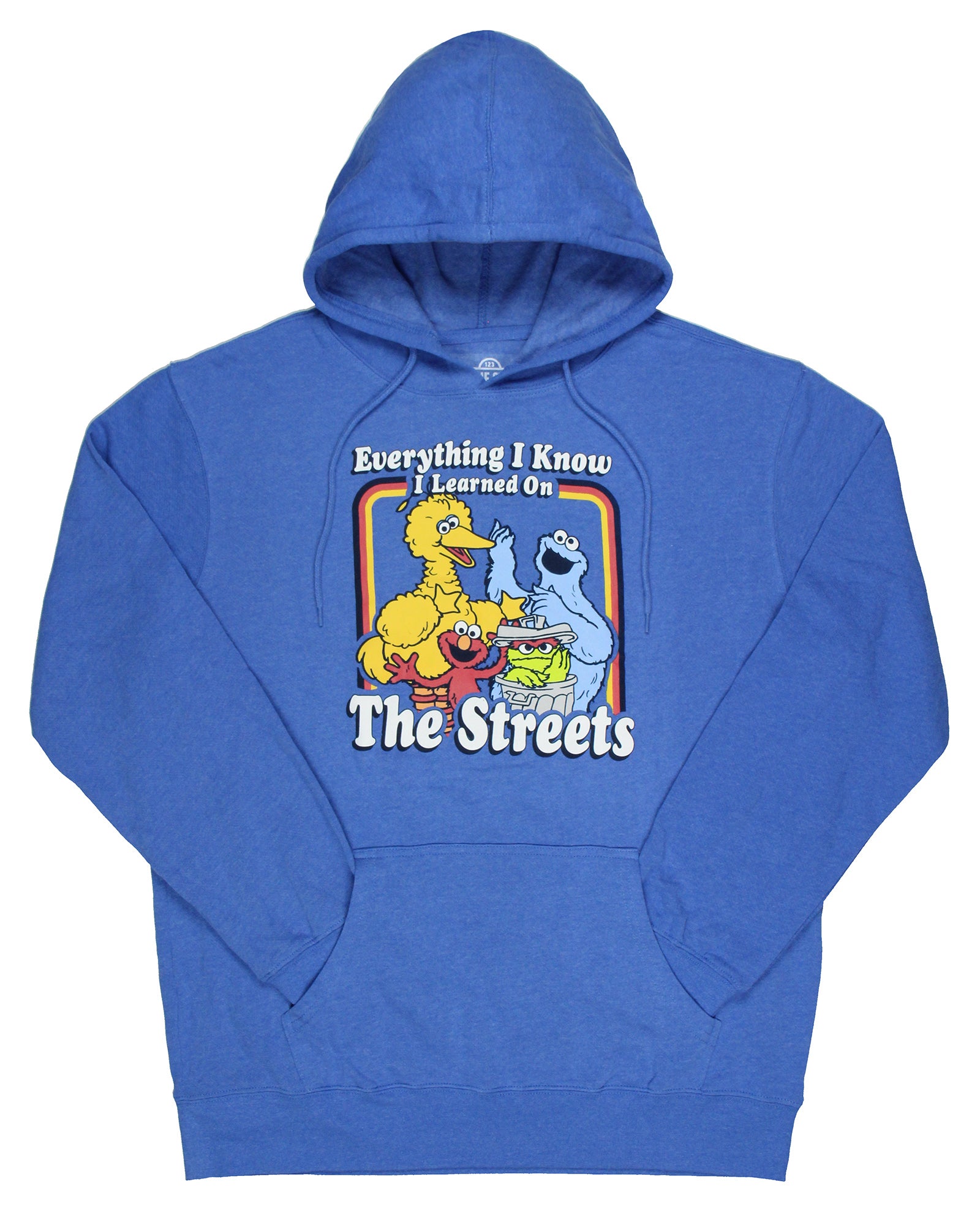 Sesame Street Men's Everything I Know Character Design Pullover Hoodie